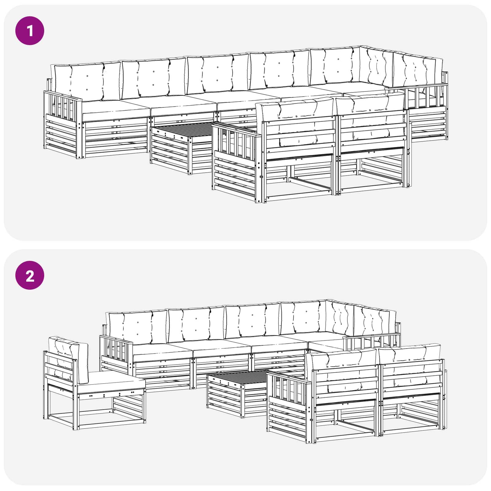 Set vanjskih sofa s jastukom 9 pcs Bijela i antracit Poliester