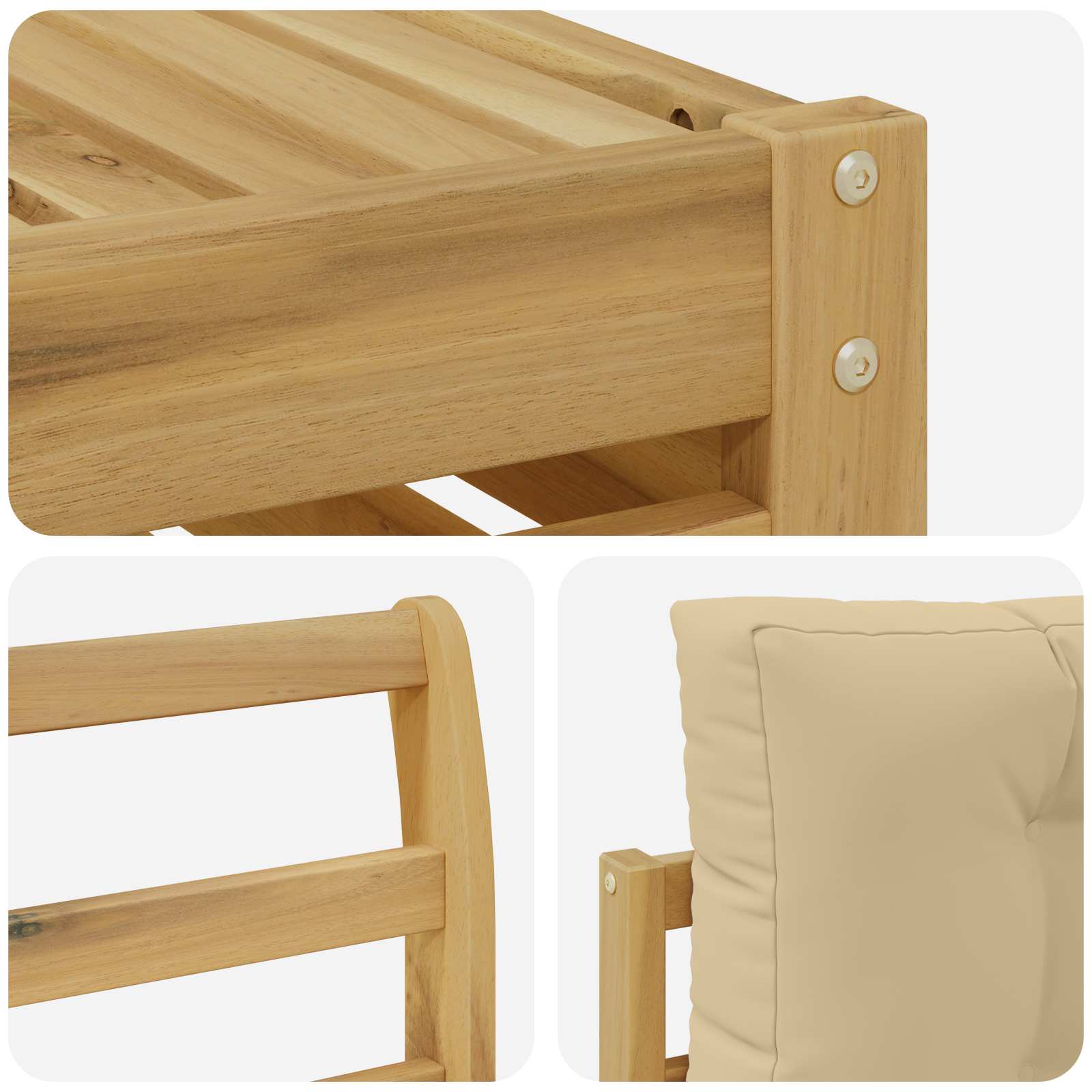 Set vanjskih sofa 9 kom. Bijela i bež Poliester