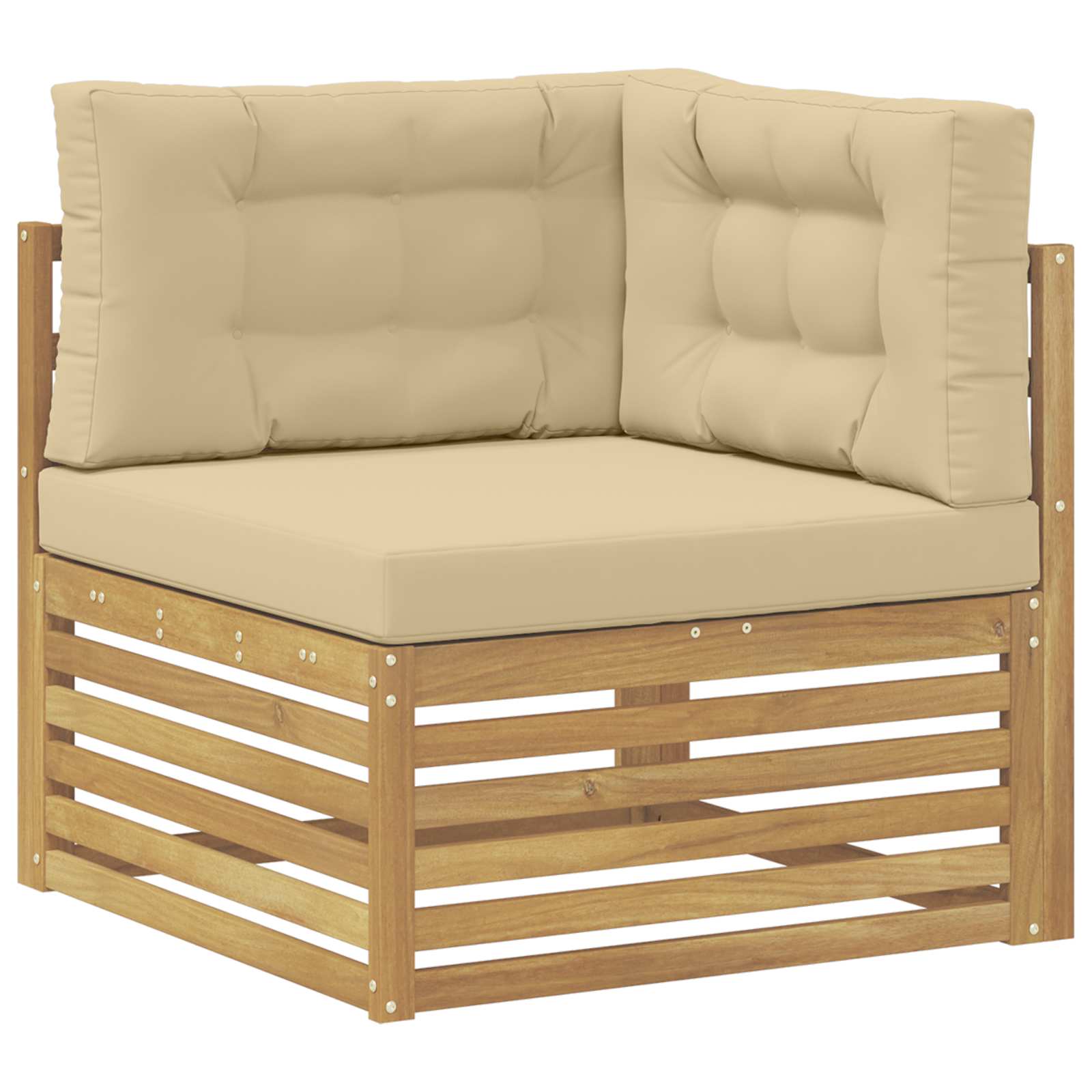 Set vanjskih sofa 9 kom. Bijela i bež Poliester