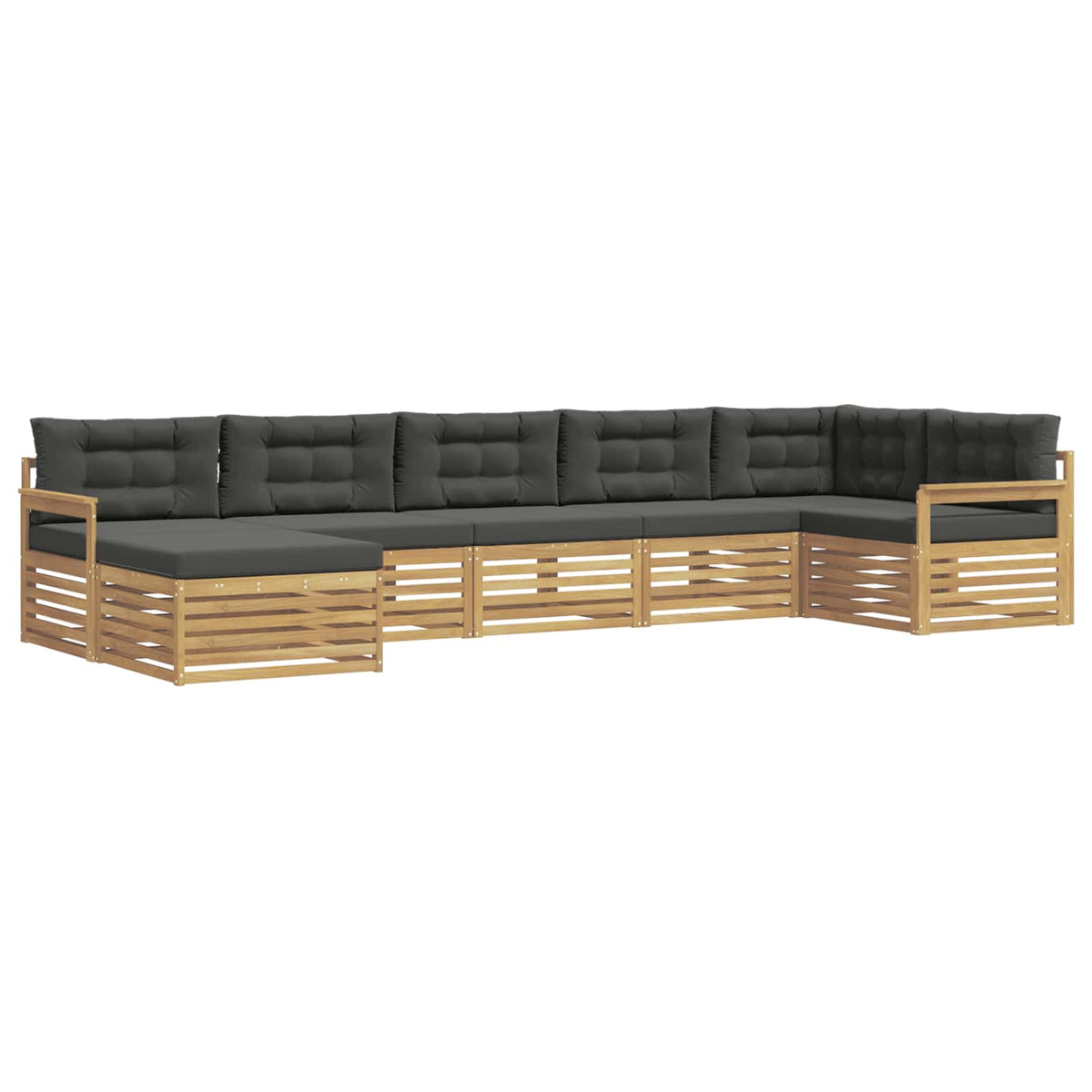 Set vanjskih sofa 7 kom. Bijela i antracit Smeđa 406 x 168,5 x 73 cm