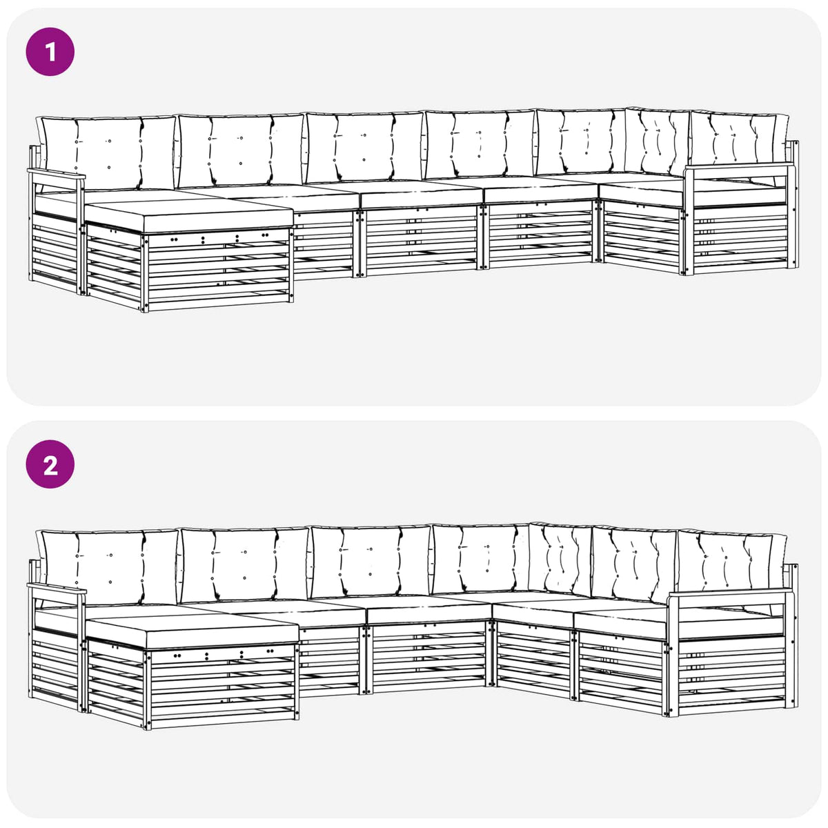 Set vanjskih sofa 7 kom. Bijela i antracit Smeđa 406 x 168,5 x 73 cm