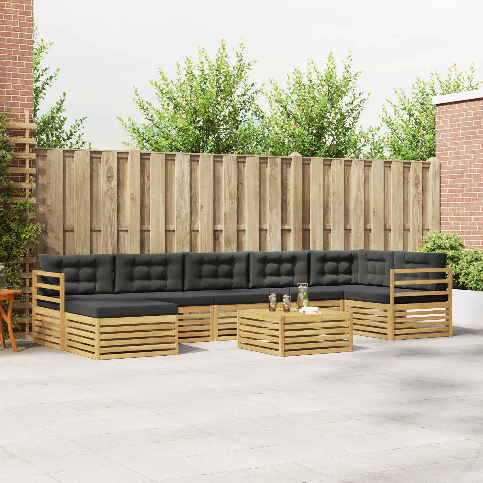 Set vanjskih sofa s jastukom 8 pcs Bijela i antracit