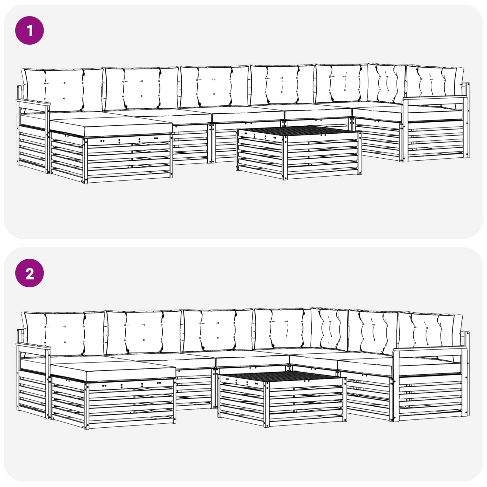 Set vanjskih sofa s jastukom 8 pcs Bijela i antracit