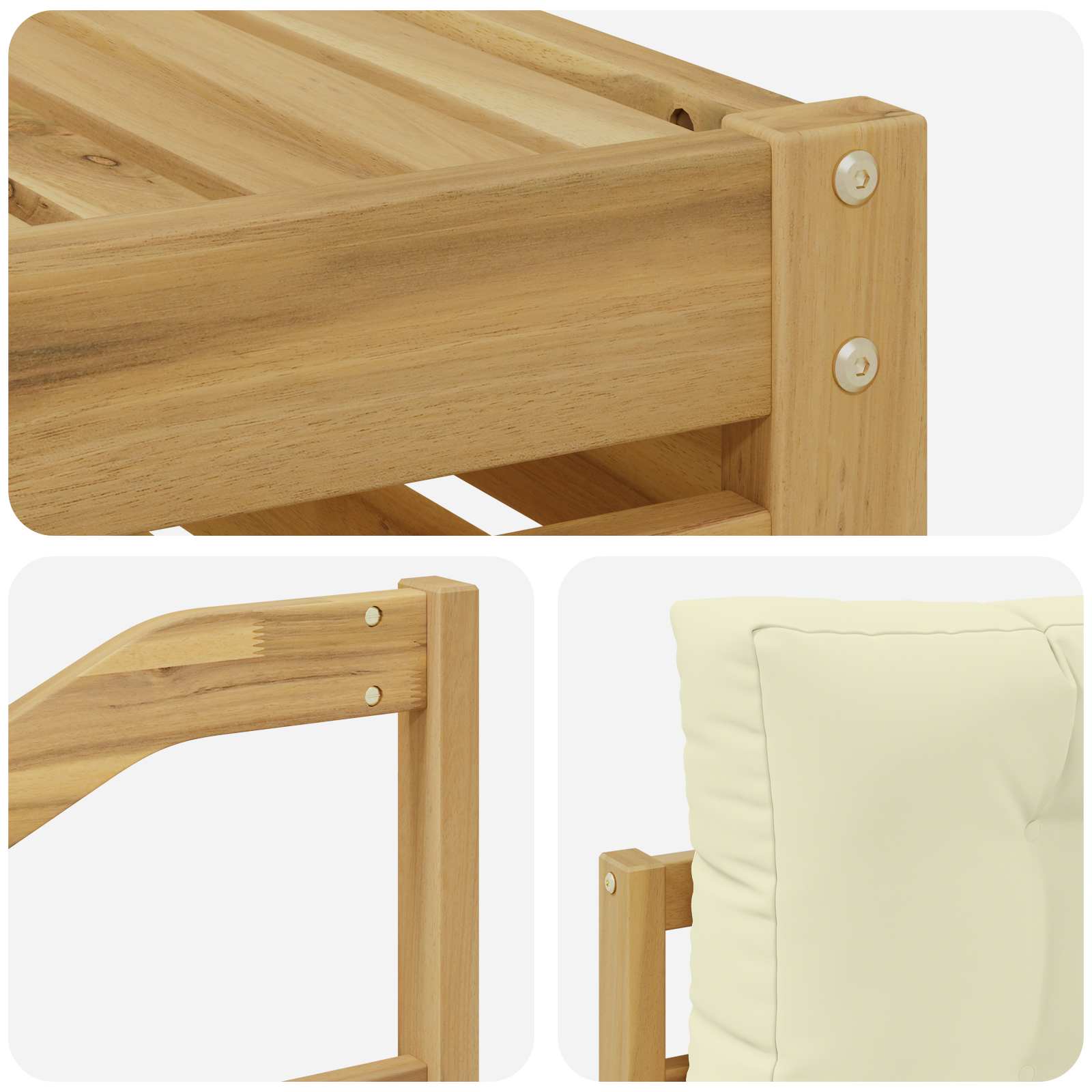 Set vanjskih sofa s jastukom 8 pcs Bijela i krem Poliester