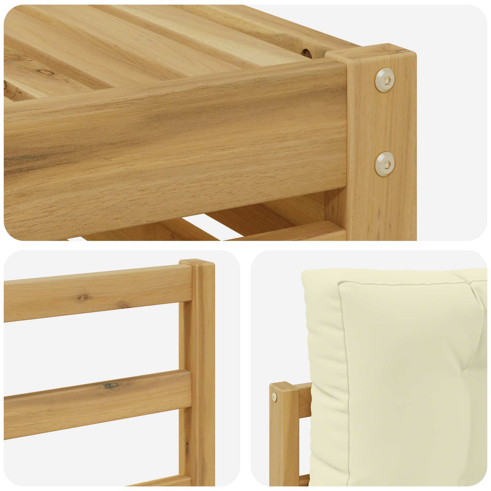 Set vanjskih sofa 6 pcs Bijela i krem 325 x 162,5 x 73 cm