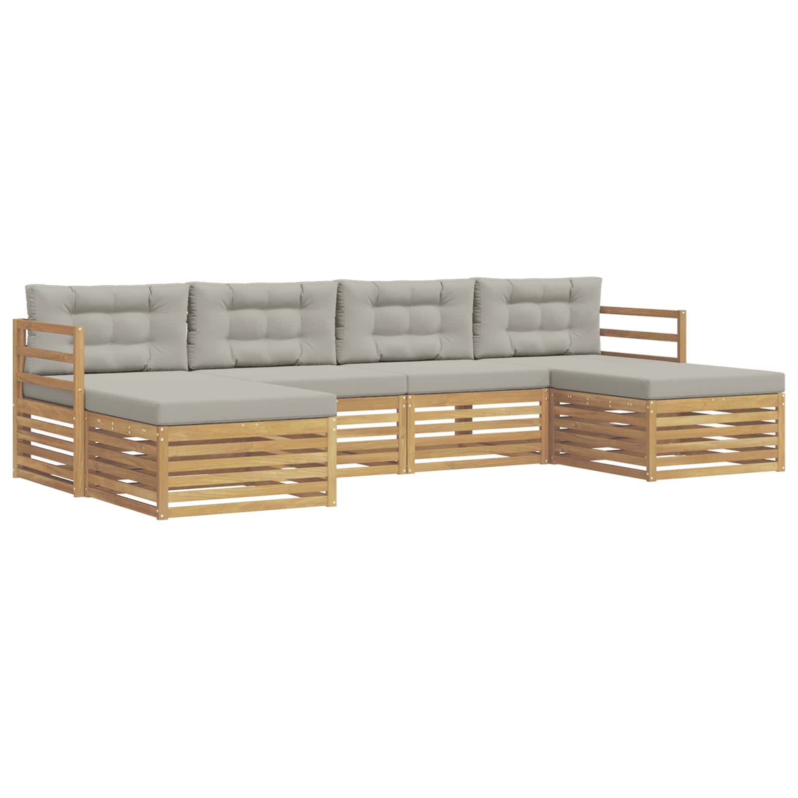 Set vanjskih sofa 6 pcs Bijela i svjetlosiva