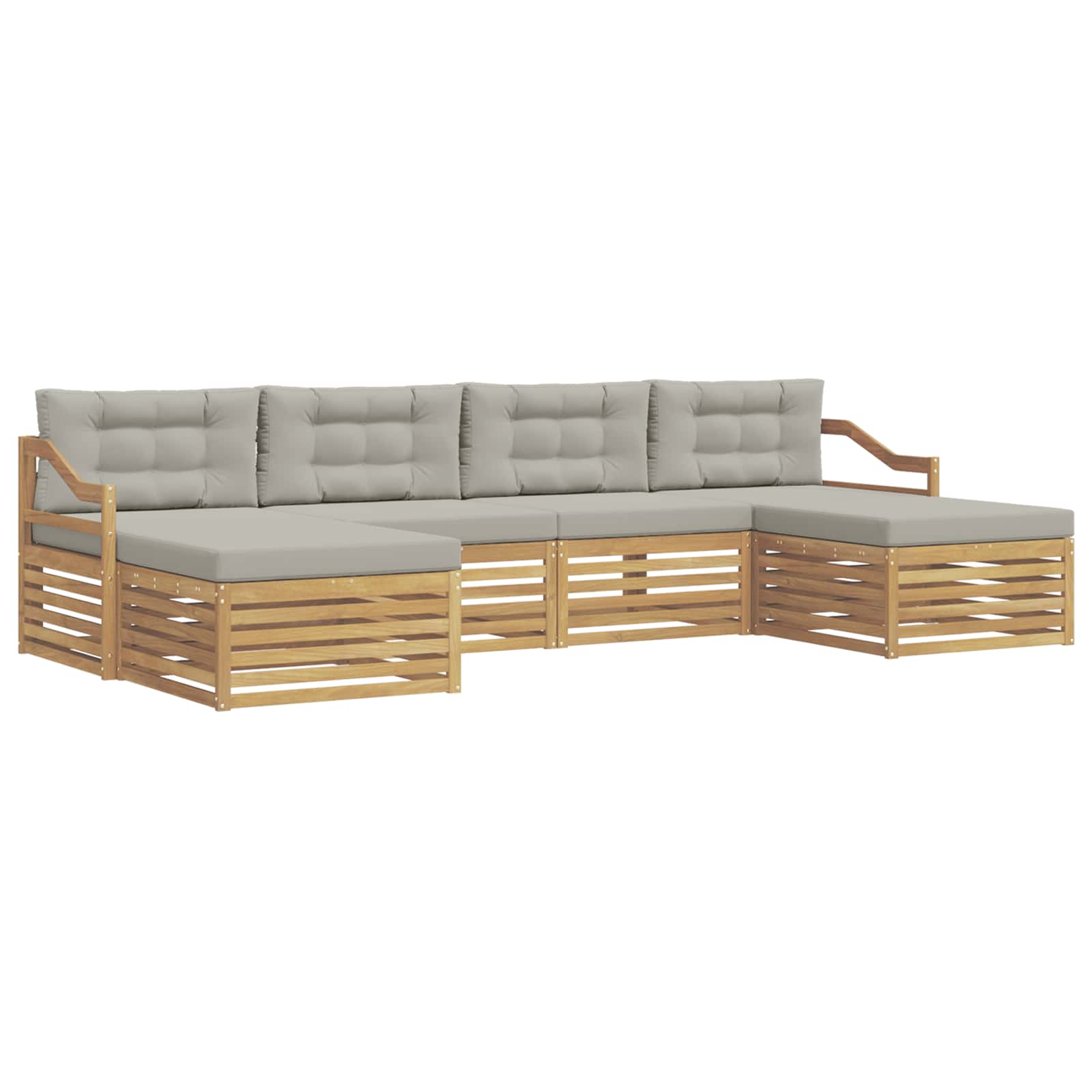 Set vanjskih sofa 6 pcs Bijela i svjetlosiva
