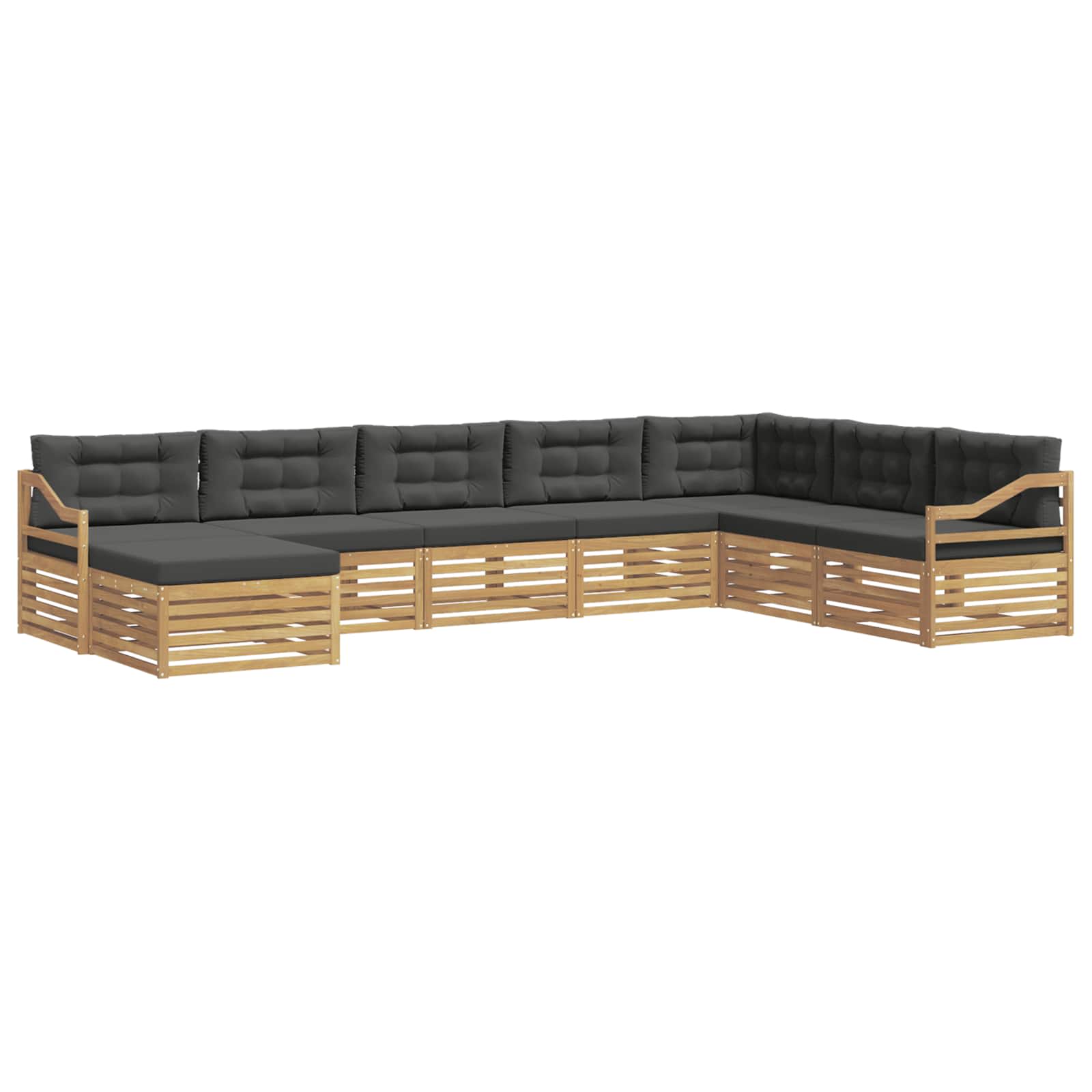 Set vanjskih sofa s jastukom 8 pcs Bijela i antracit Poliester