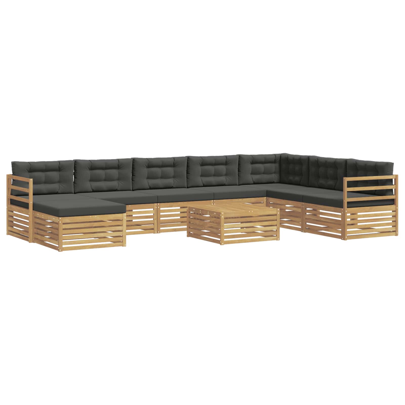 Set vanjskih sofa s jastukom 9 pcs Bijela i antracit Poliester