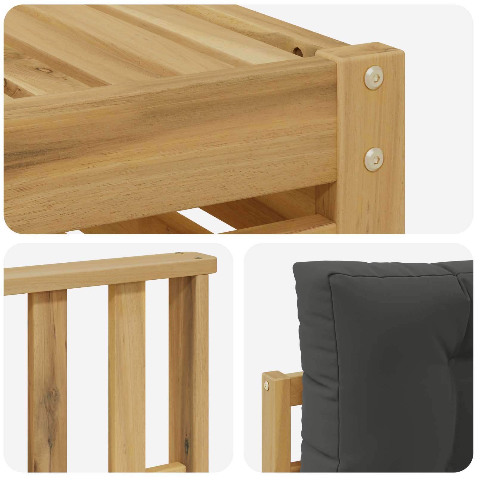 Set vanjskih sofa 9 pcs Bijela i antracit Čvrsto drvo akacije