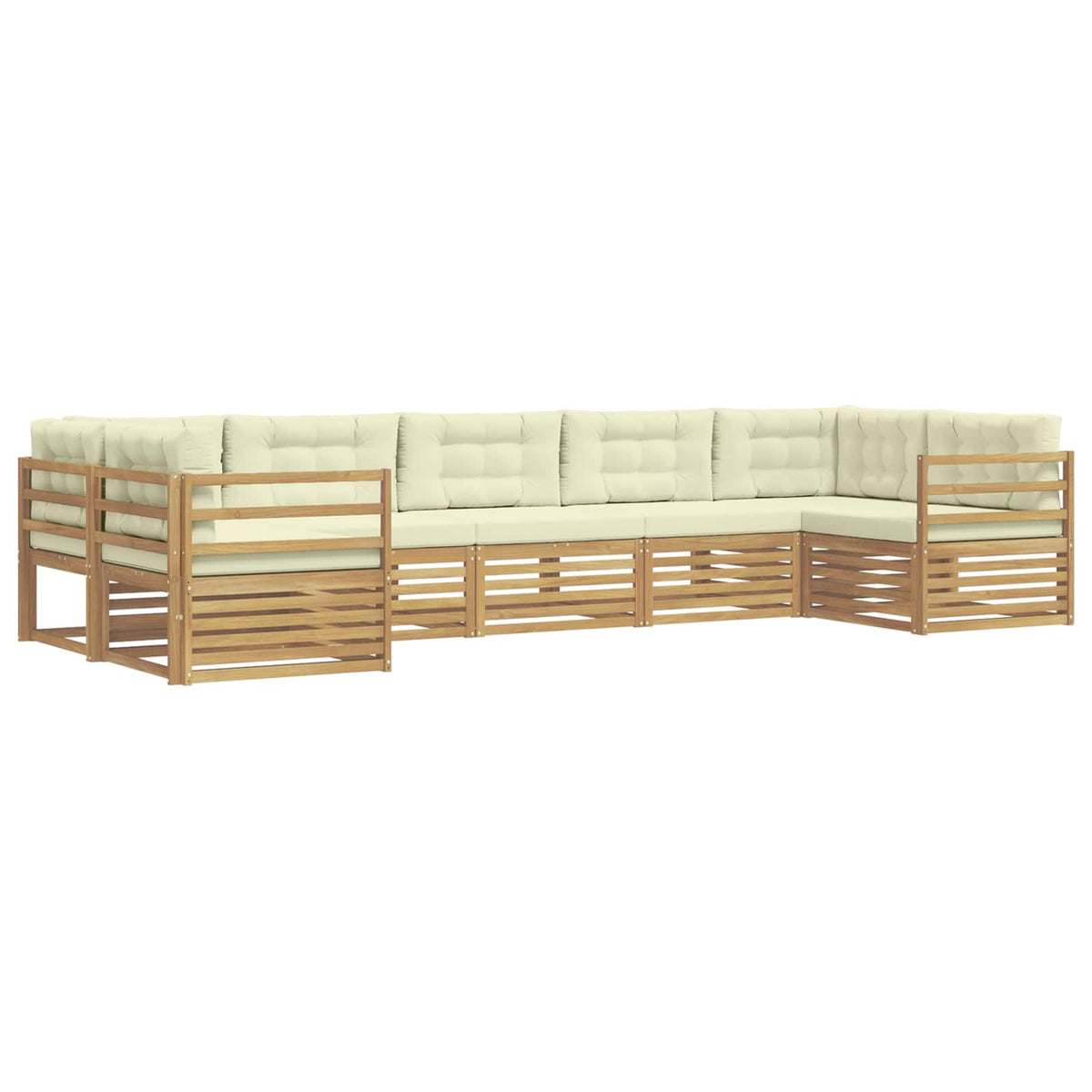 Set vanjskih sofa 7 kom. Bijela i krem Poliester 404 x 166,5 x 73cm