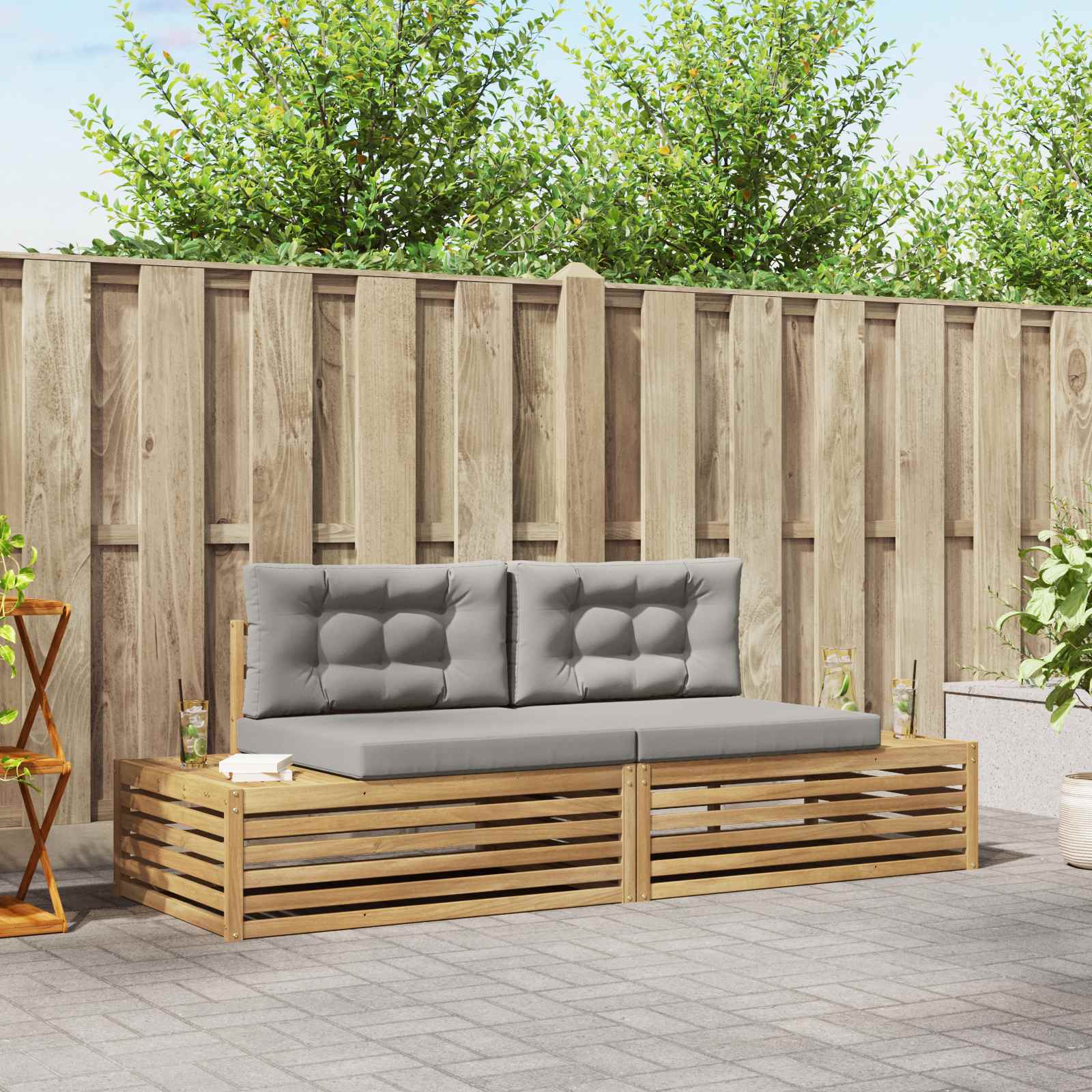 Set vanjskih sofa Bijela 230,5 x 83 x 73 cm Poliester