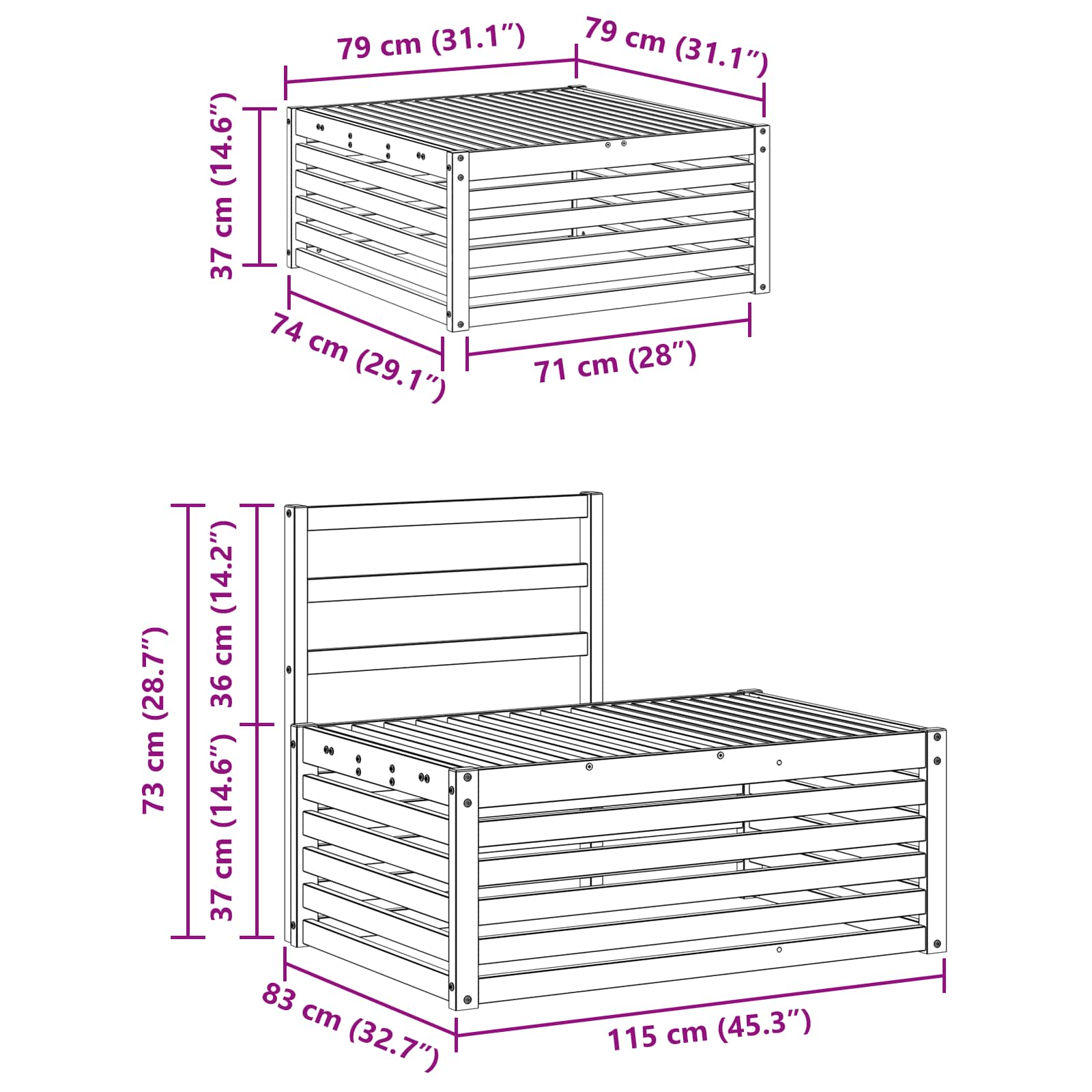 Set vanjskih sofa 4 Komad