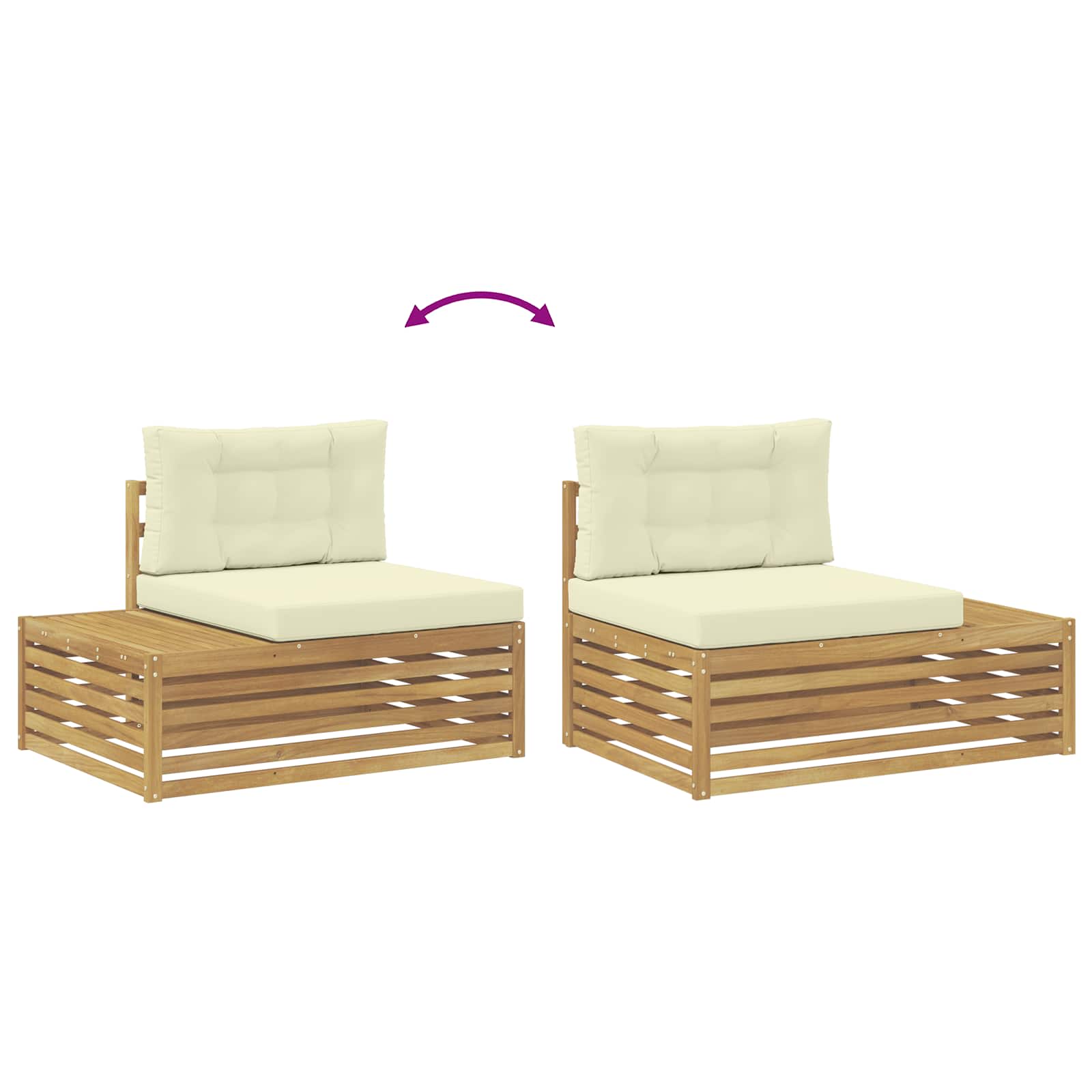 4 pcs Set vanjskih sofa Bijela
