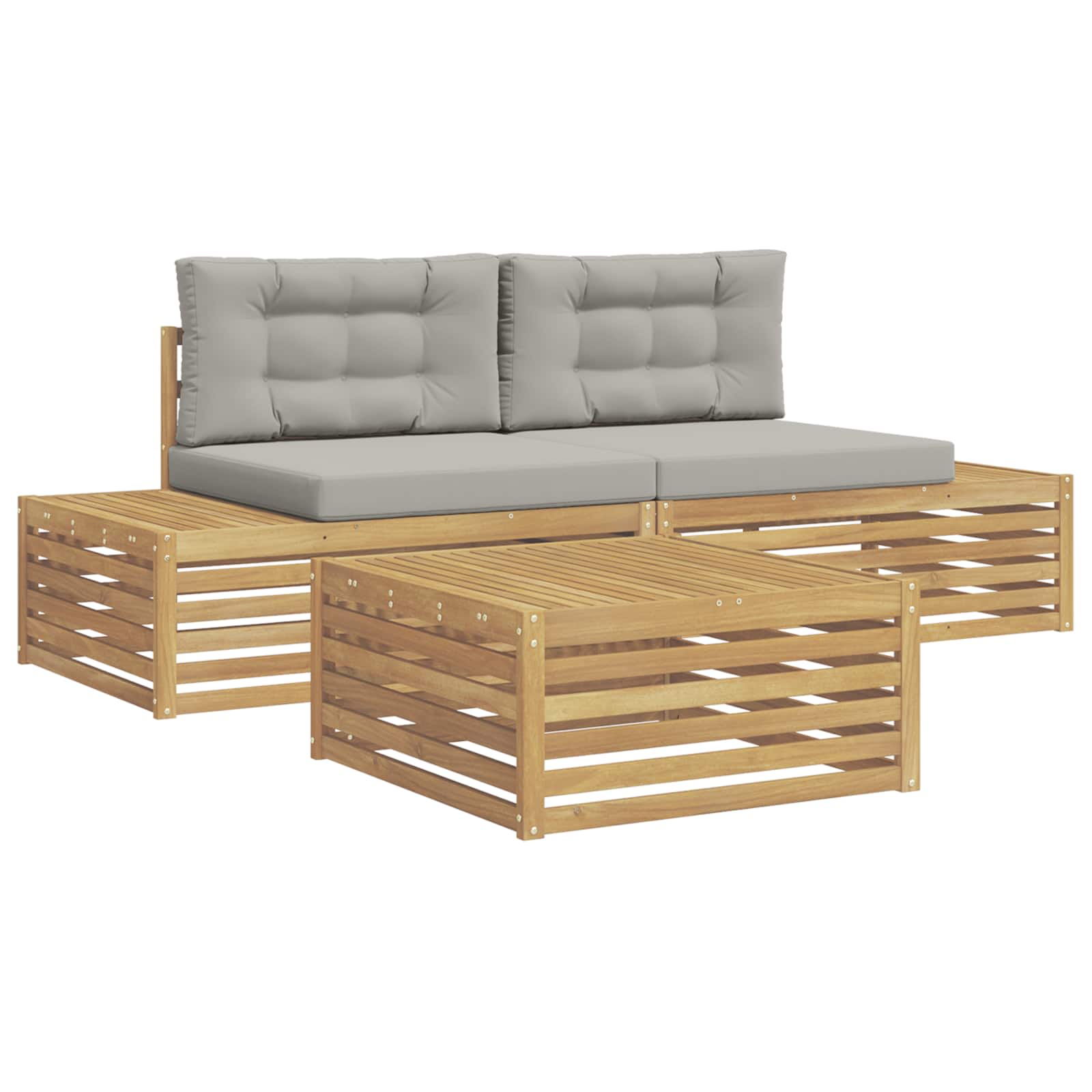 3 Komad Set vanjskih sofa Poliester Bijela