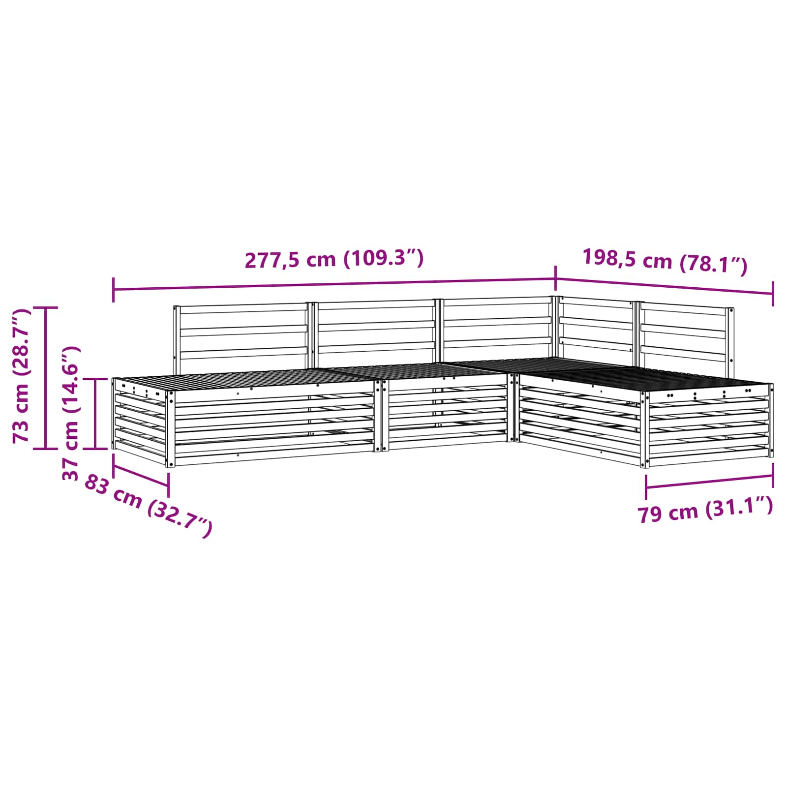 Setovi sofa 5 Komad 277,5 x 198,5 x 73 cm
