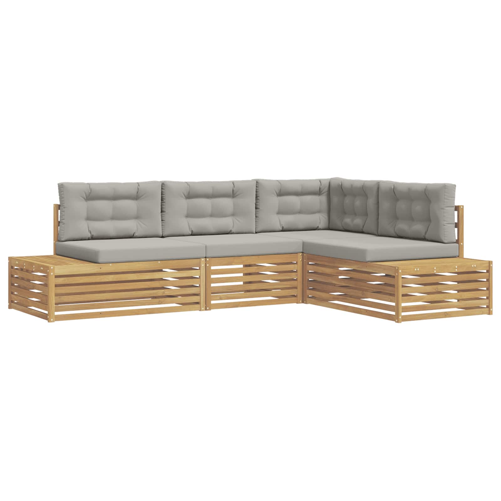 4 Komad Set vanjskih sofa Poliester Bijela