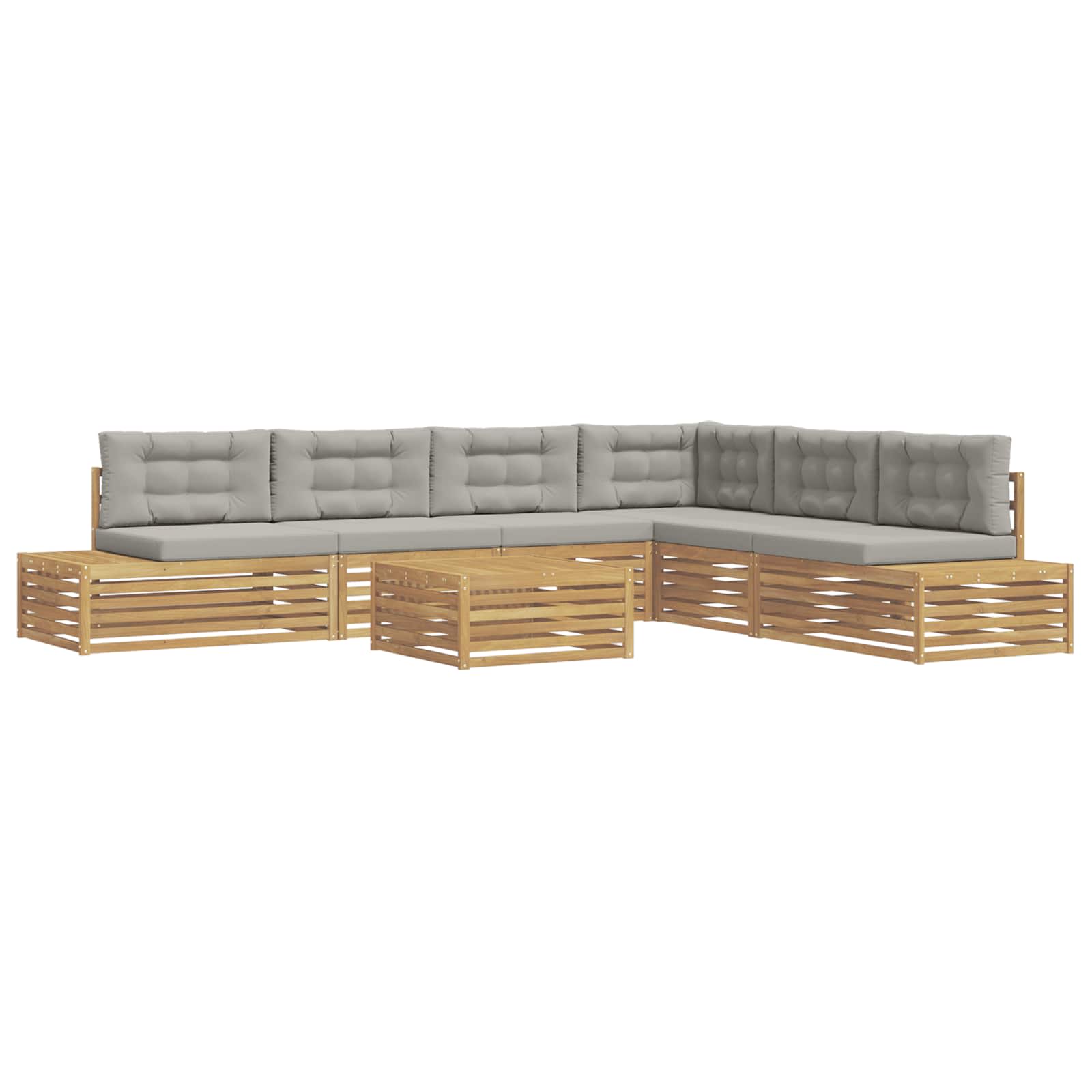 8 pcs Set vanjskih sofa Poliester Bijela