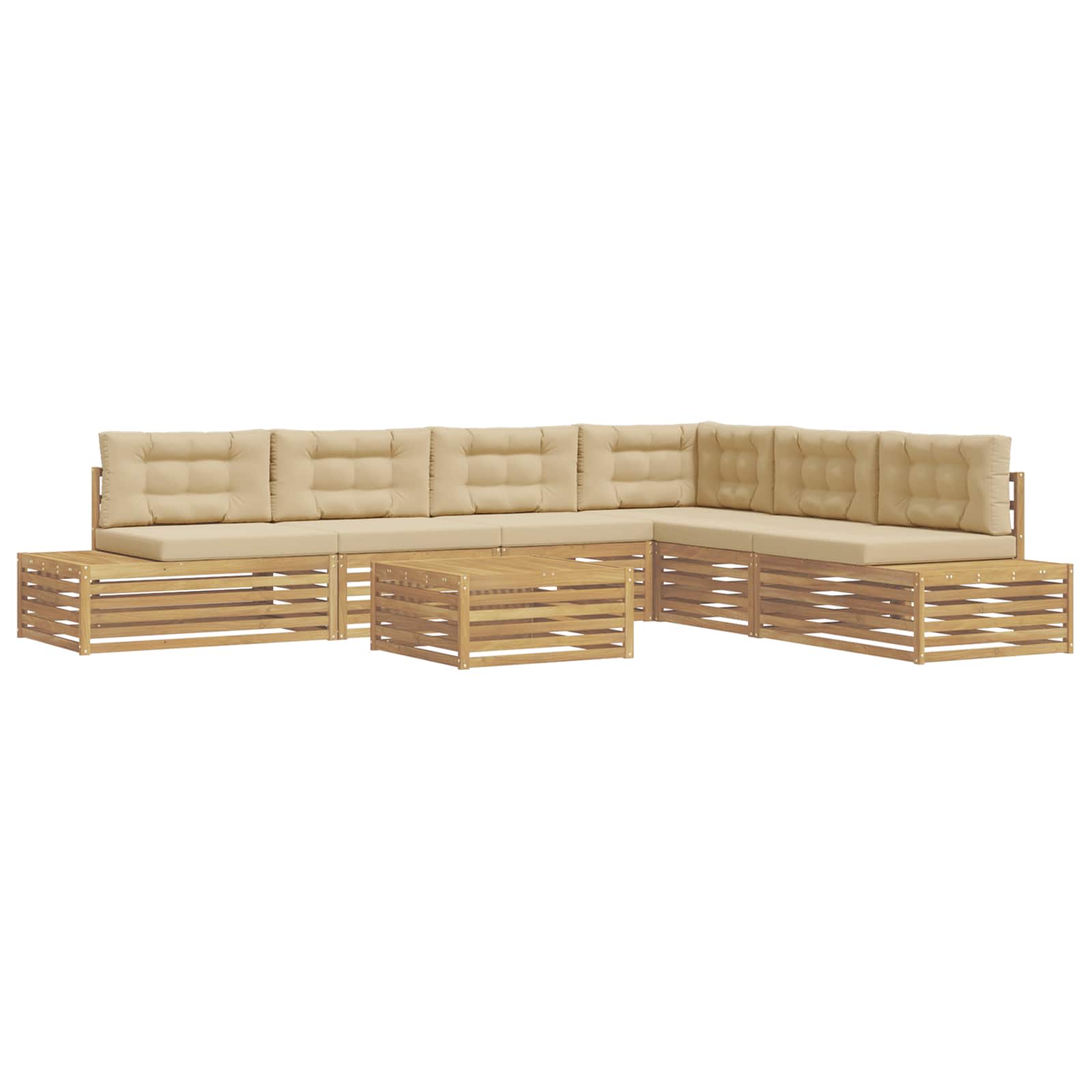 8 pcs Set vanjskih sofa Poliester Bijela
