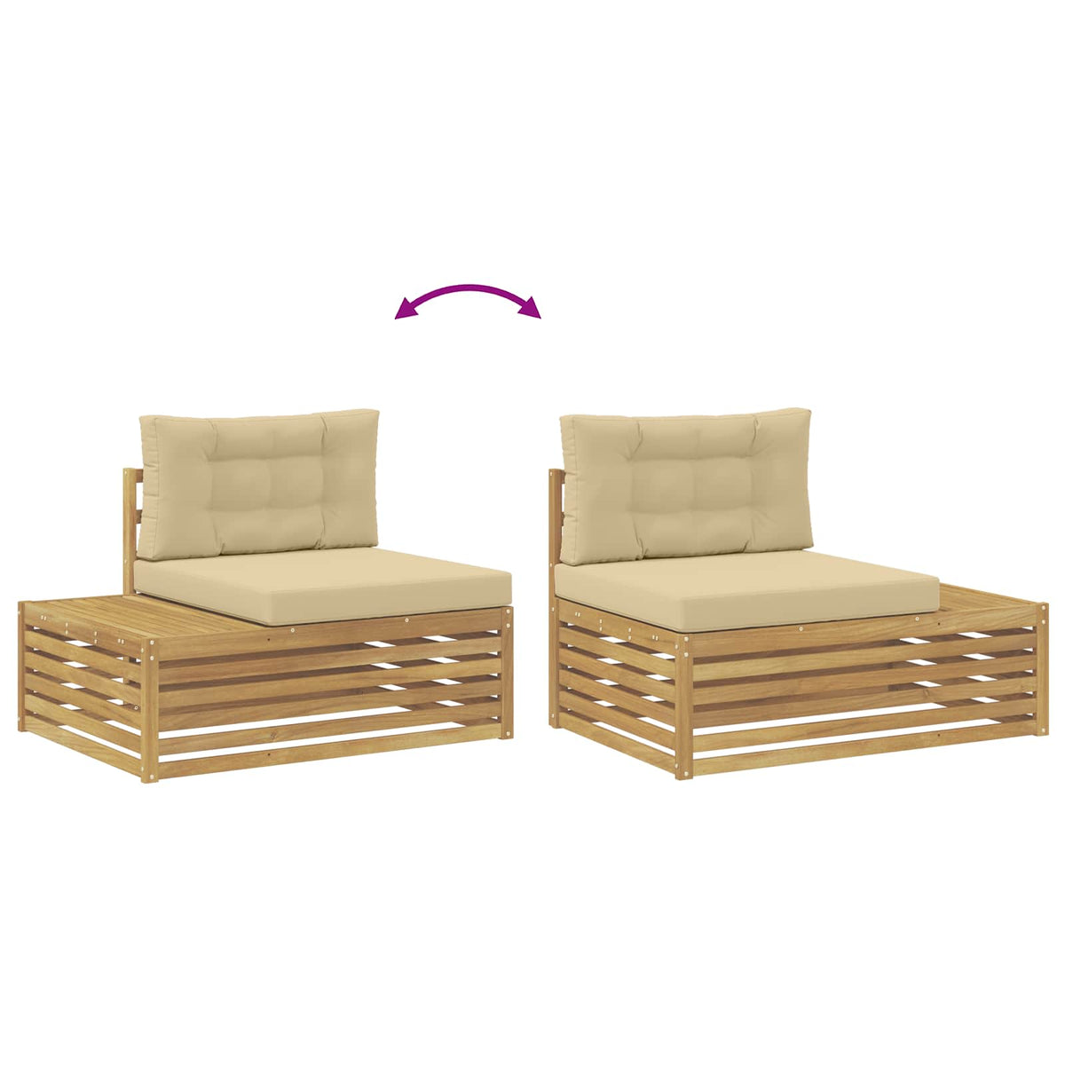 8 kom. Set vanjskih sofa Poliester Bijela