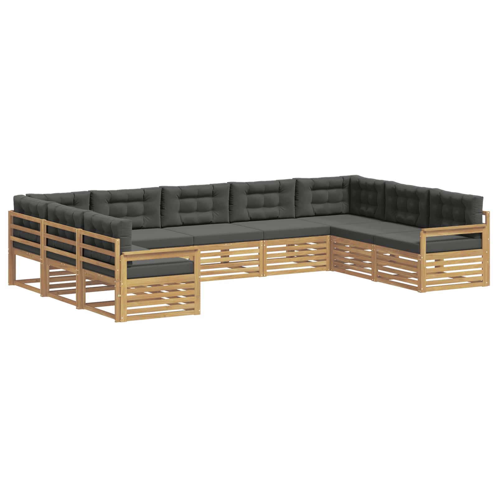 Set vanjskih sofa 9 pcs Bijela i antracit Čvrsto drvo akacije