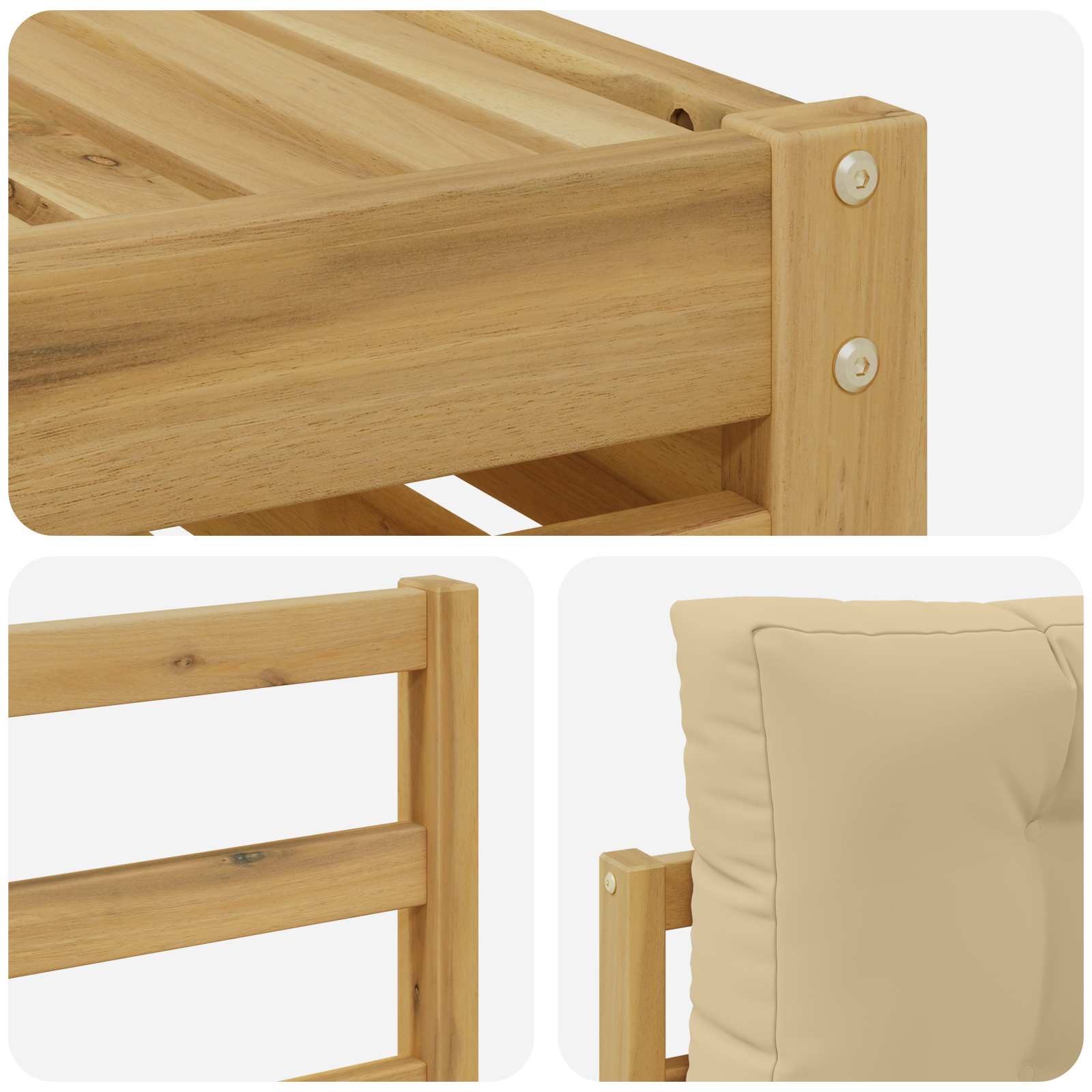Set vanjskih sofa 10 kom. Bijela i bež Poliester