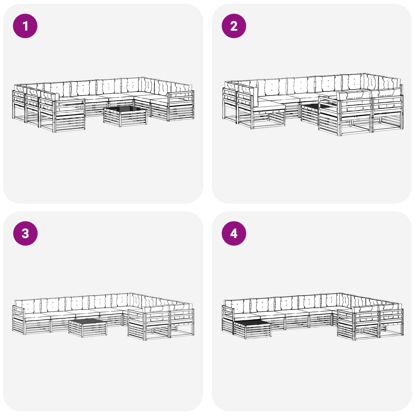 Set vanjskih sofa 10 kom. Bijela i bež Poliester