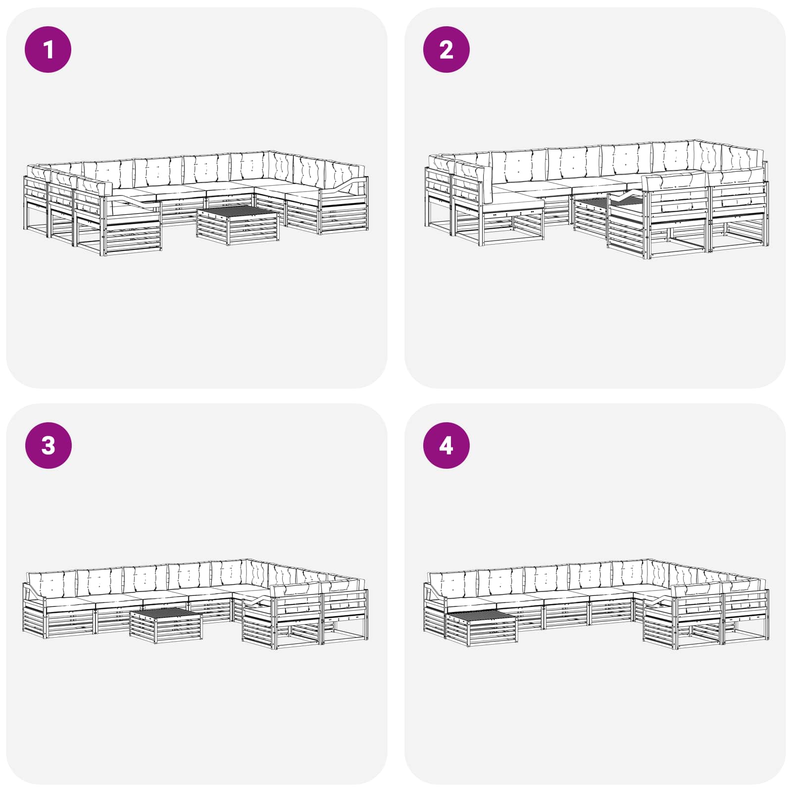 Set vanjskih sofa s jastukom 10 pcs Bijela i krem Poliester