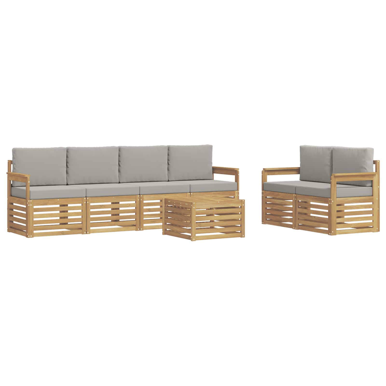 Set vanjskih sofa 7 pcs Bijela i svjetlosiva Poliester