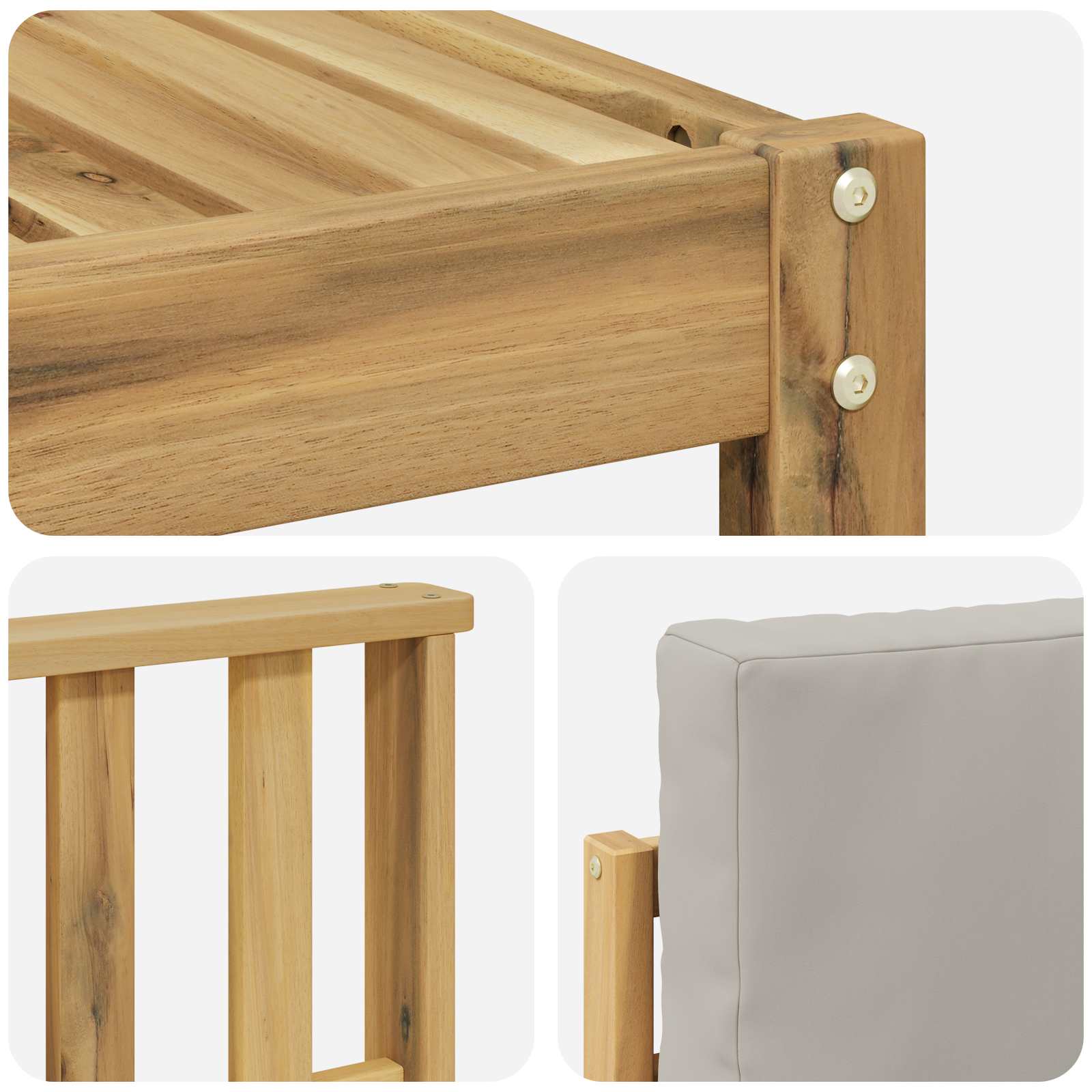 Set vanjskih sofa 7 kom. Bijela i svjetlosiva Poliester