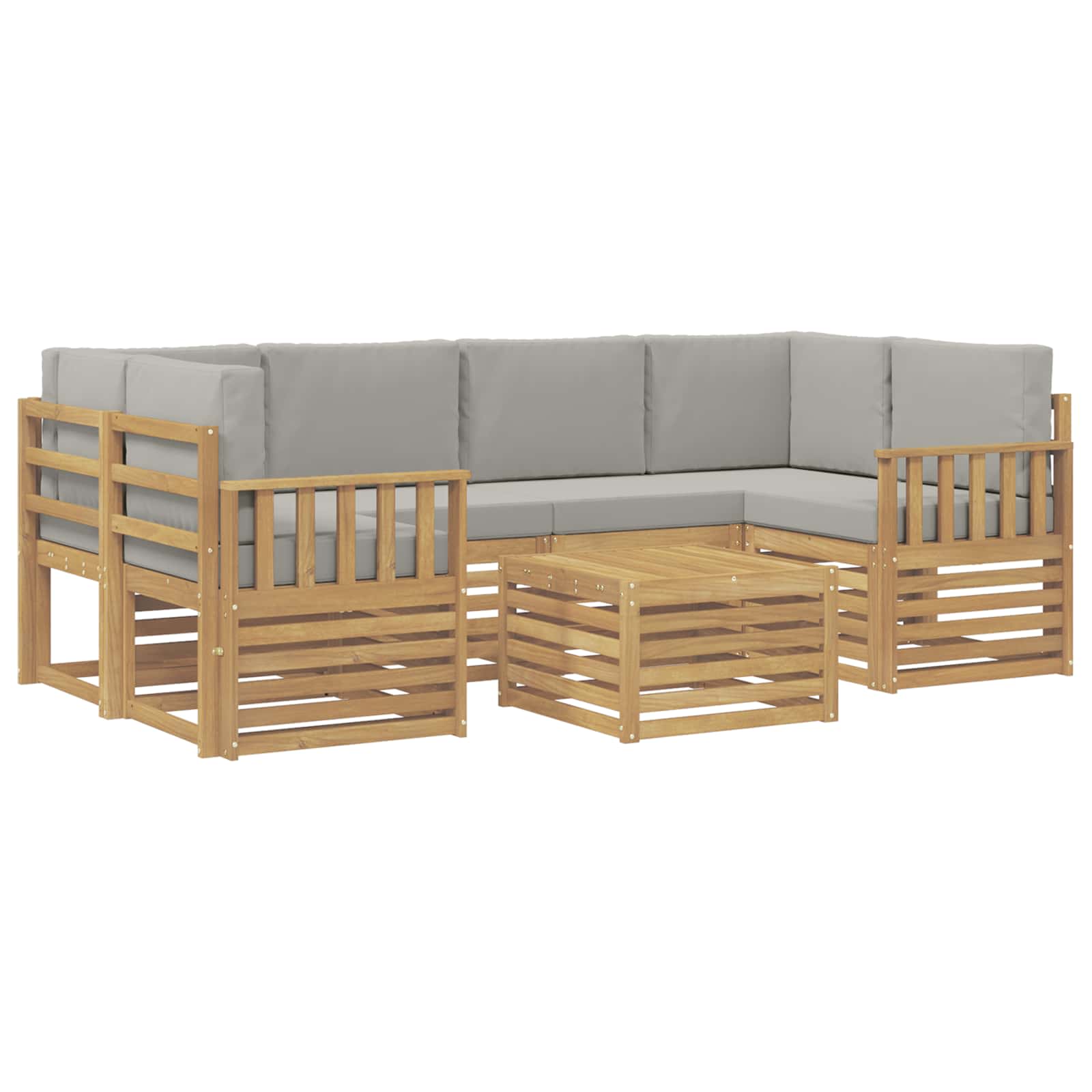 Set vanjskih sofa 7 kom. Bijela i svjetlosiva Poliester