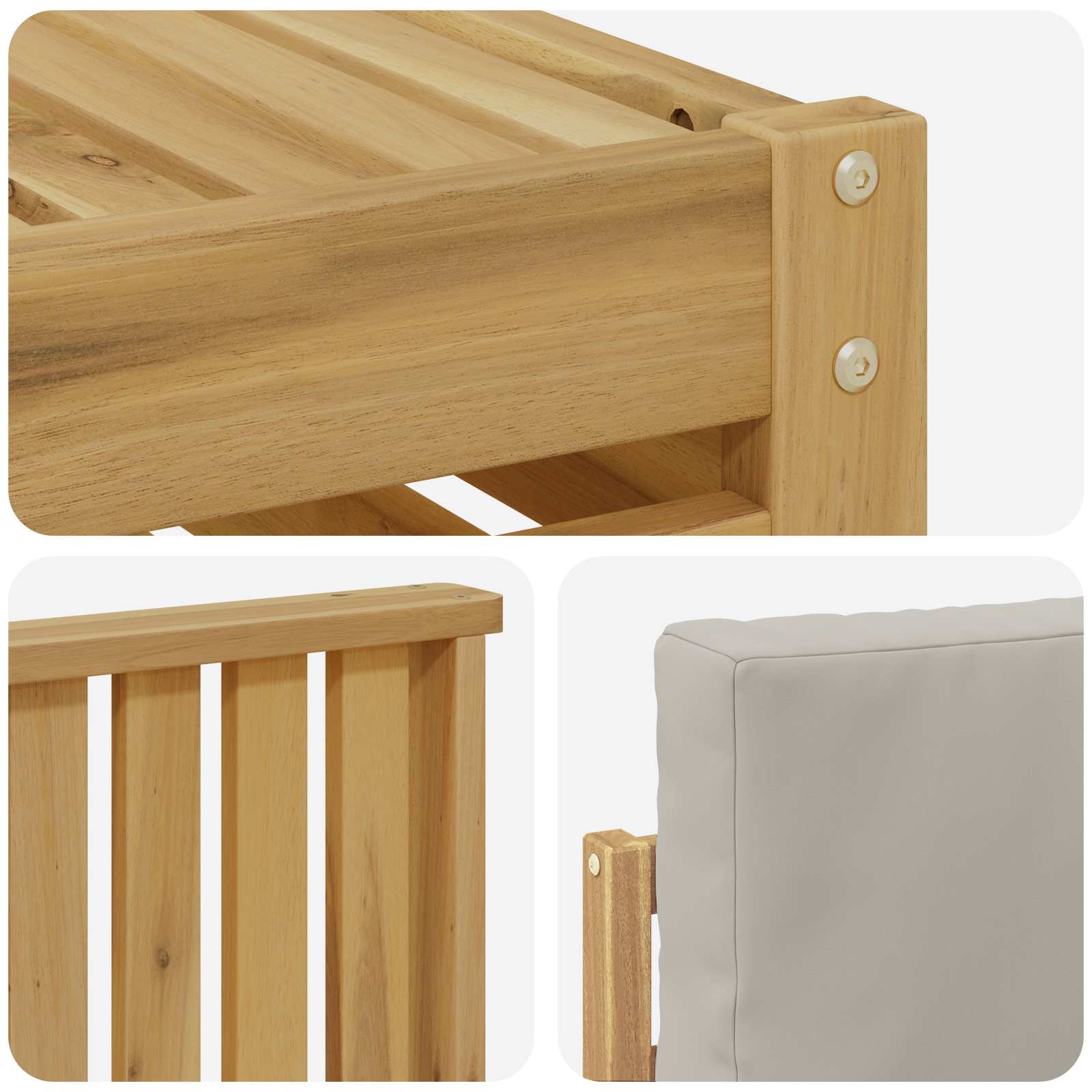 Set vanjskih sofa 7 kom. Bijela i svjetlosiva Poliester