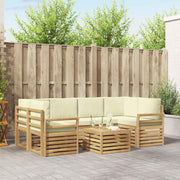 Set vanjskih sofa 7 kom. Bijela i krem Poliester