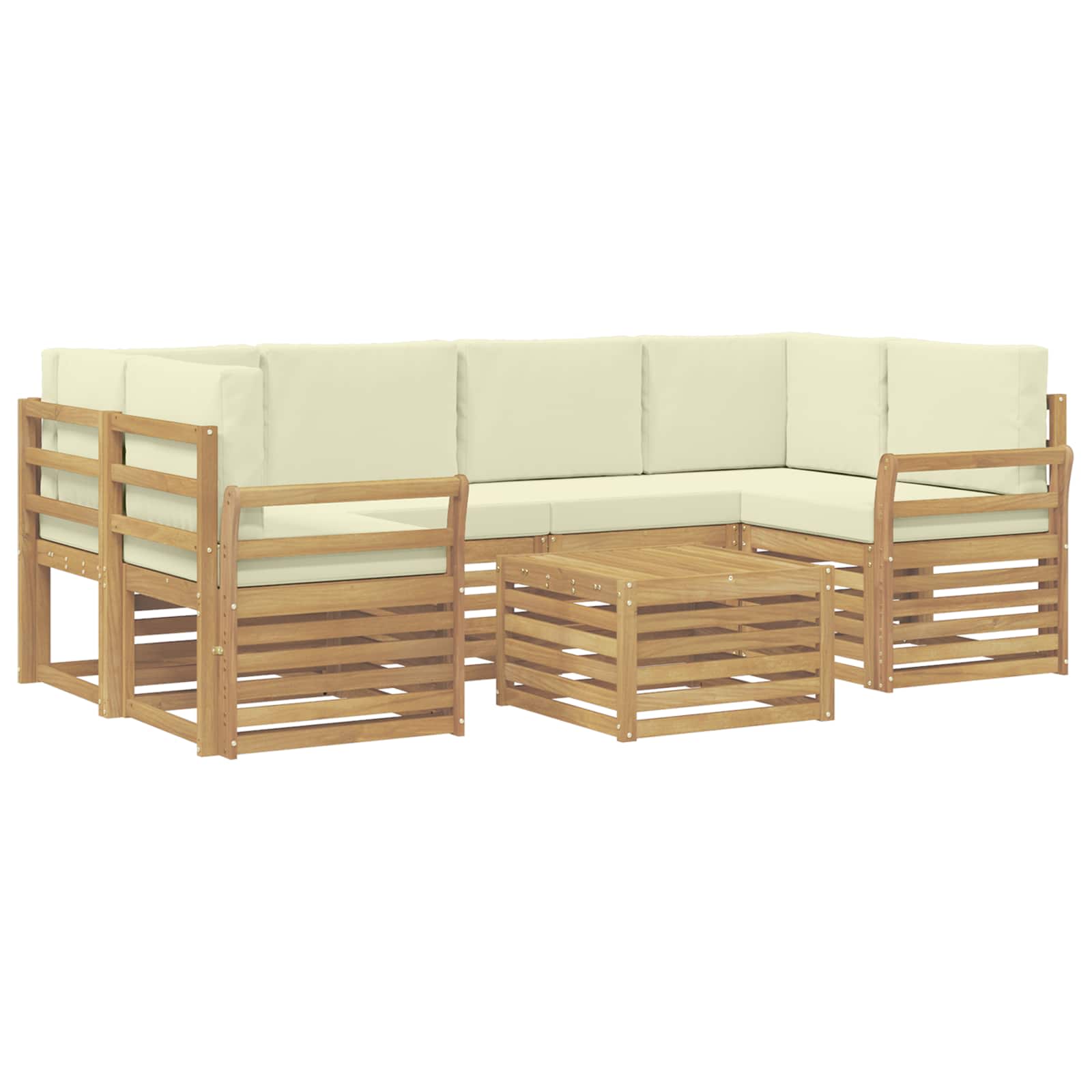 Set vanjskih sofa 7 kom. Bijela i krem Poliester