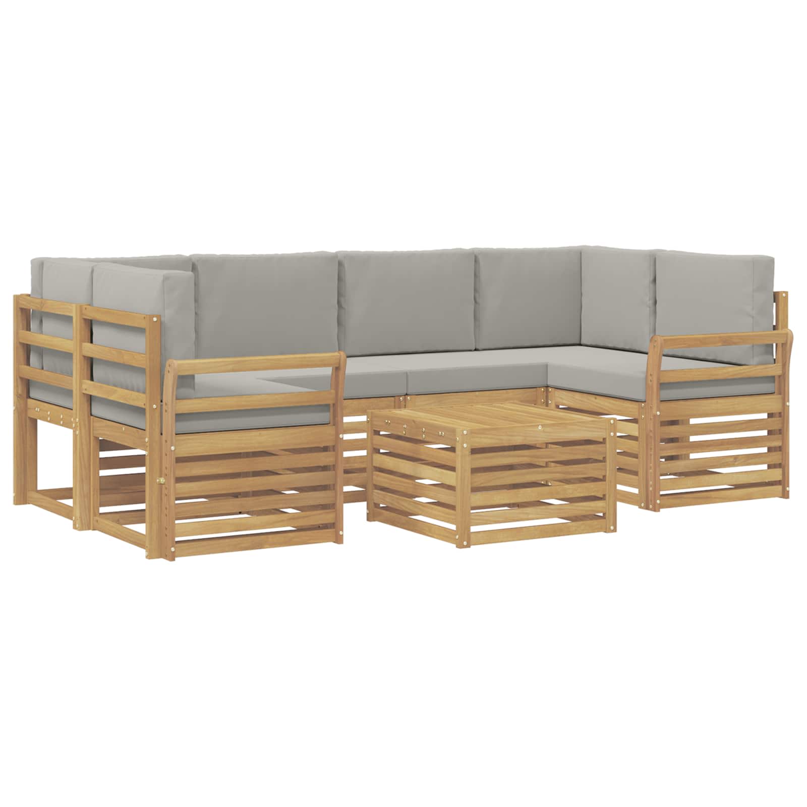 Set vanjskih sofa 7 kom. Bijela i svjetlosiva Poliester