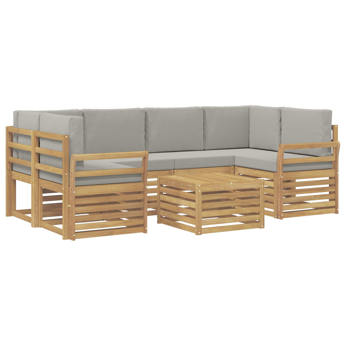 Set vanjskih sofa 7 kom. Bijela i svjetlosiva Poliester