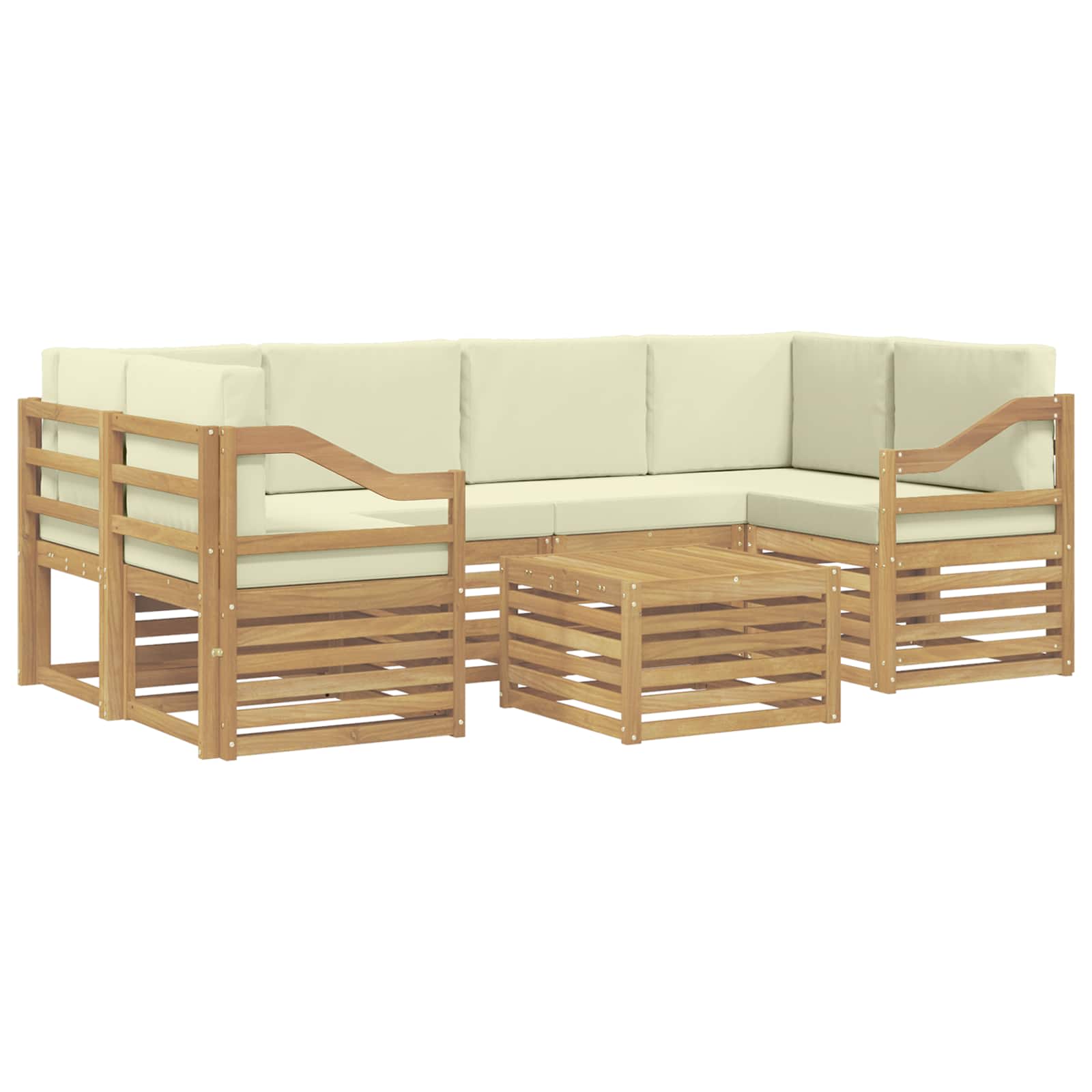 Set vanjskih sofa 7 kom. Bijela i krem Poliester