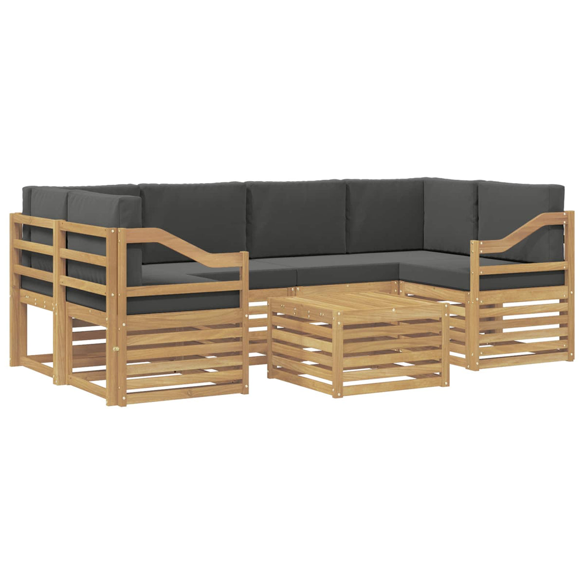 Set vanjskih sofa 7 kom. Bijela i antracit Poliester