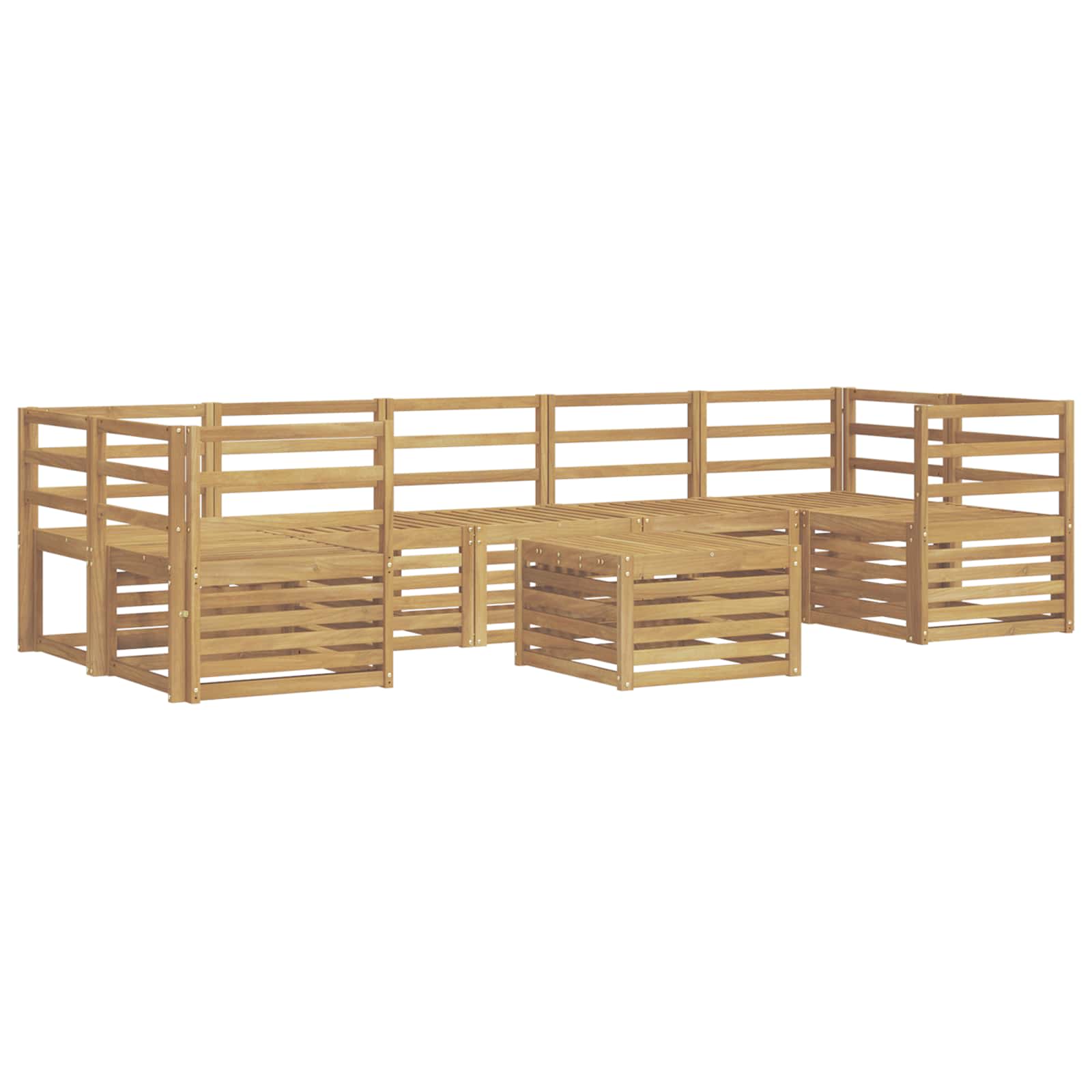 Set vanjskih sofa 8 pcs Bijela Čvrsto drvo akacije
