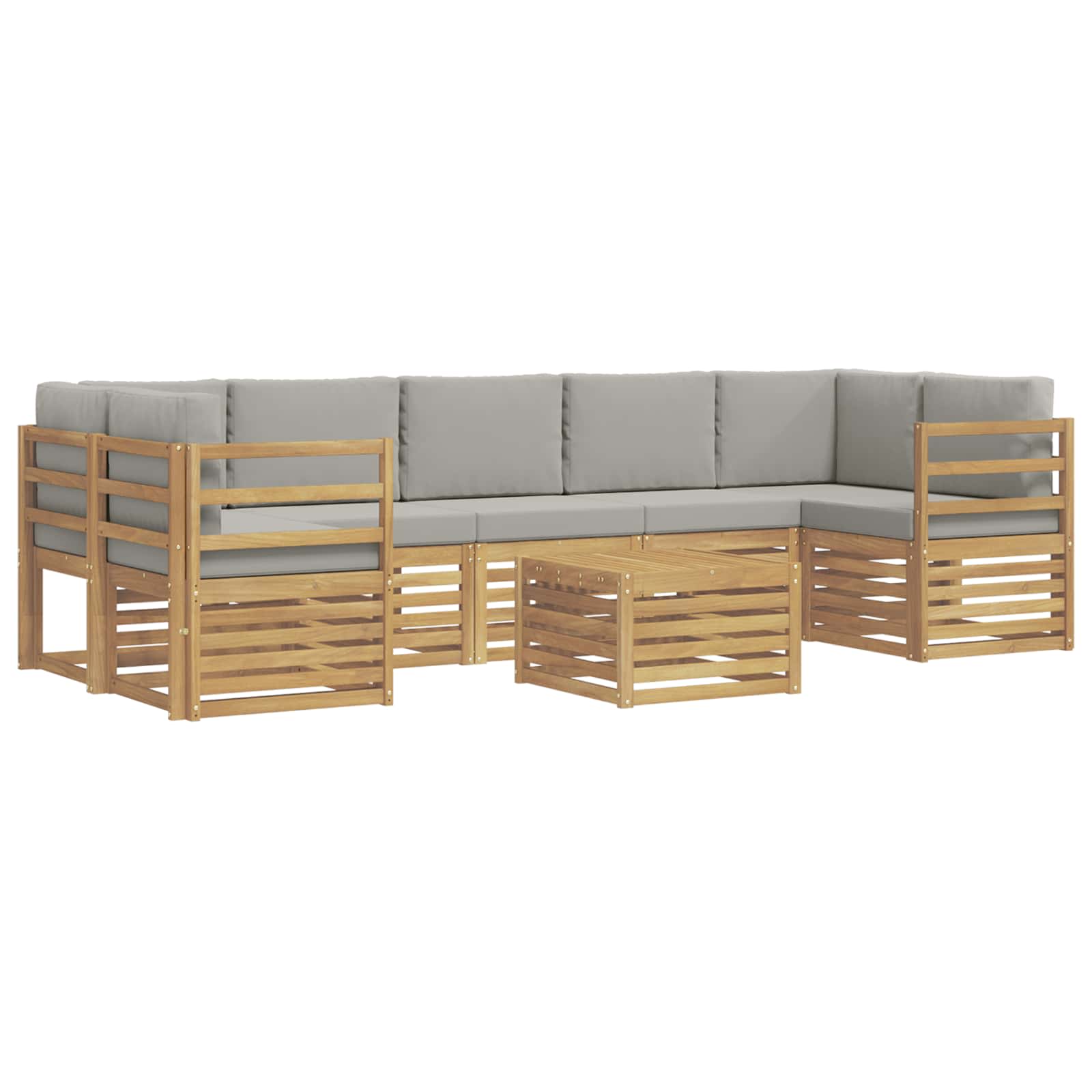 Set vanjskih sofa 8 pcs Bijela i svjetlosiva Poliester