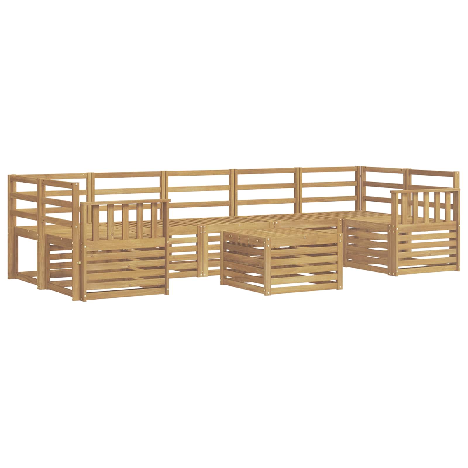 Set vanjskih sofa 8 pcs Bijela Čvrsto drvo akacije