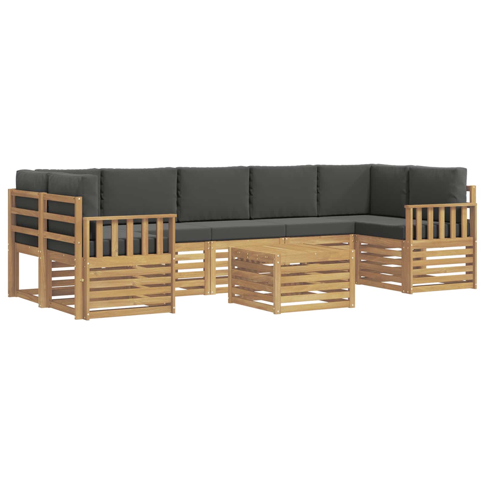 Set vanjskih sofa s jastukom 8 pcs Bijela i antracit Poliester