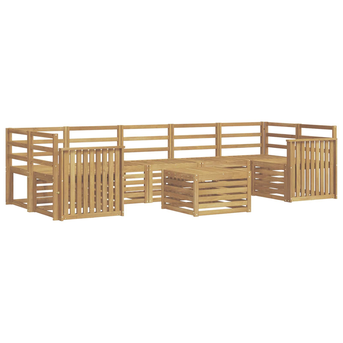 Set vanjskih sofa 8 kom. Bijela Čvrsto drvo akacije