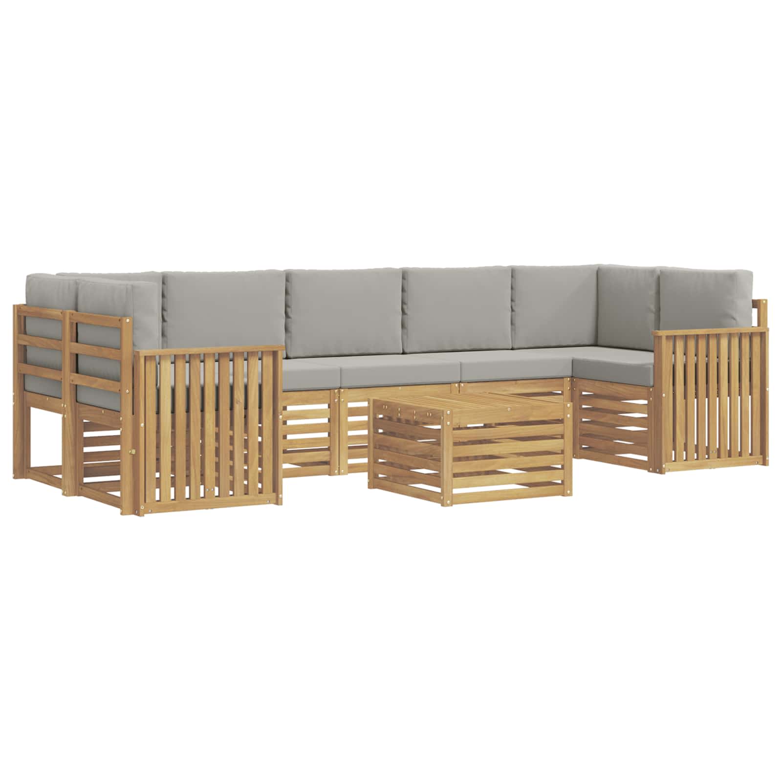 Set vanjskih sofa 8 pcs Bijela i svjetlosiva Poliester