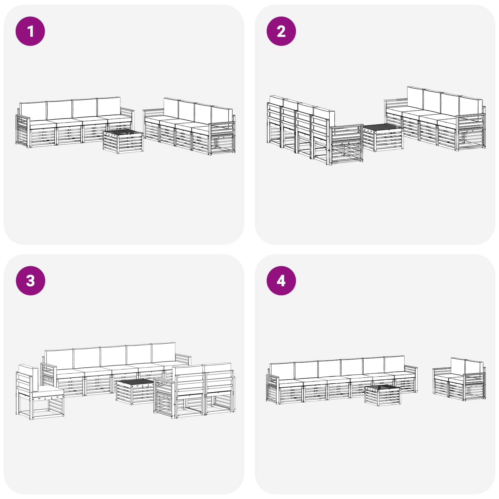 Setovi sofa s jastukom 9 pcs Bijela i antracit Poliester