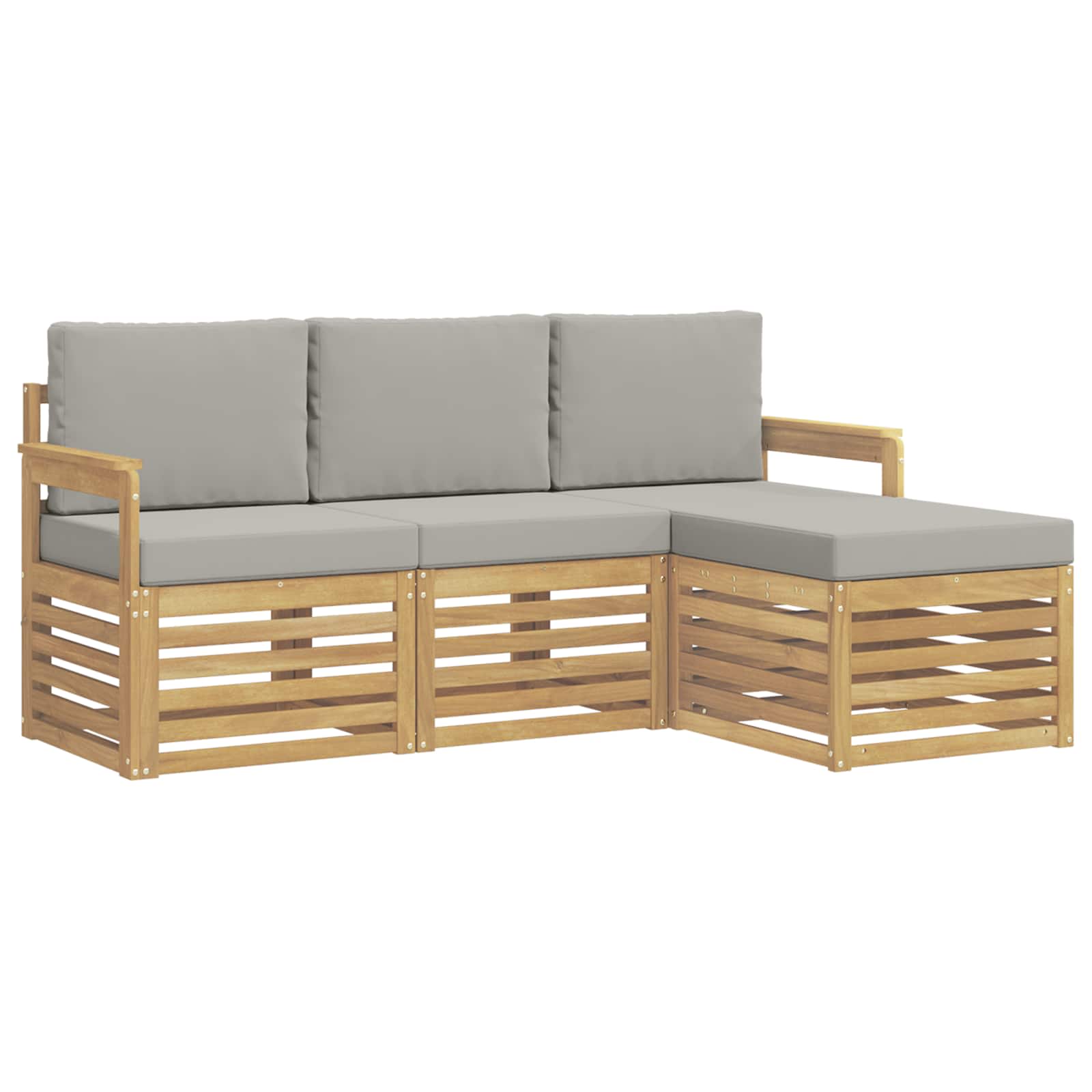 Set vanjskih sofa 4 pcs Bijela i svjetlosiva