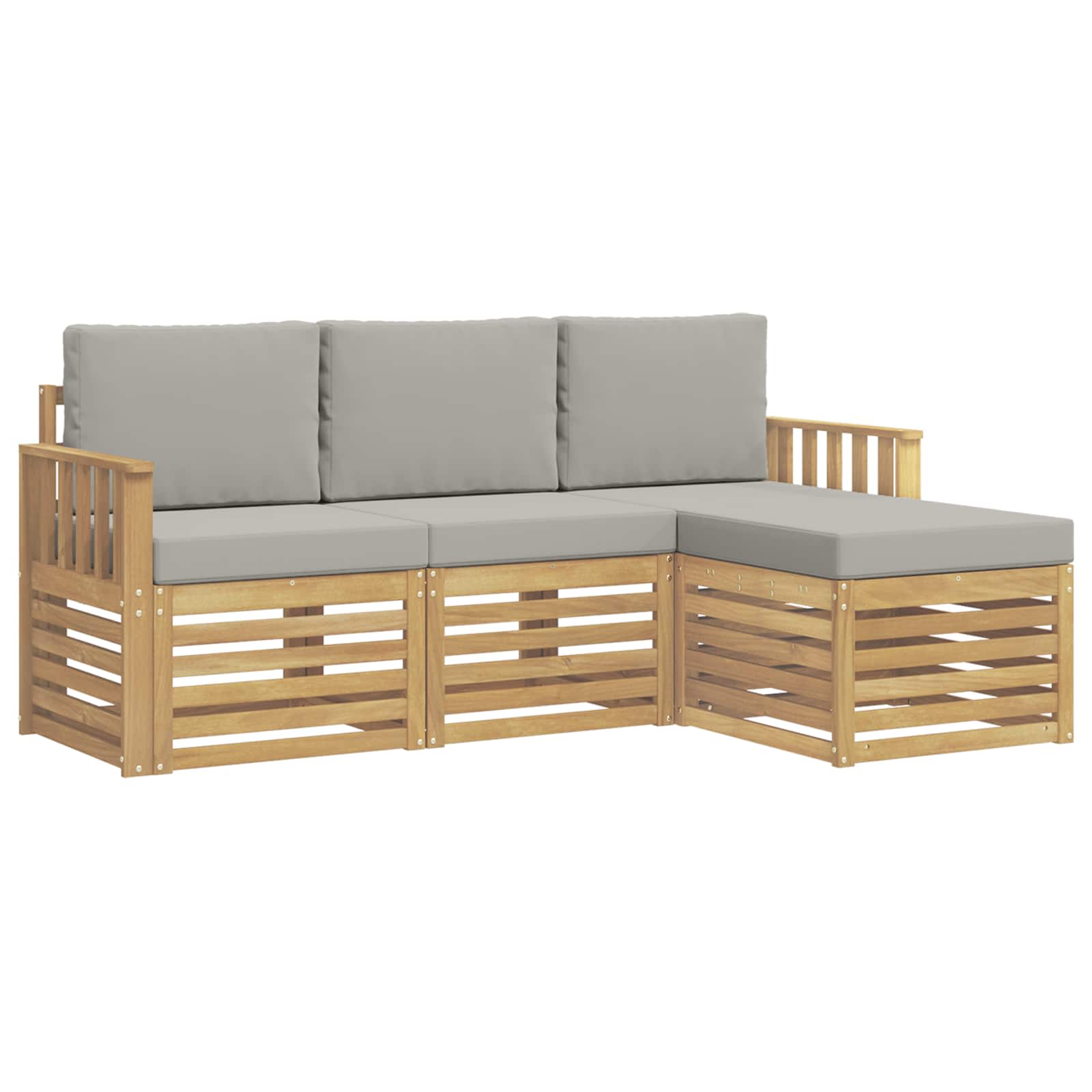 Set vanjskih sofa 4 pcs Bijela i svjetlosiva