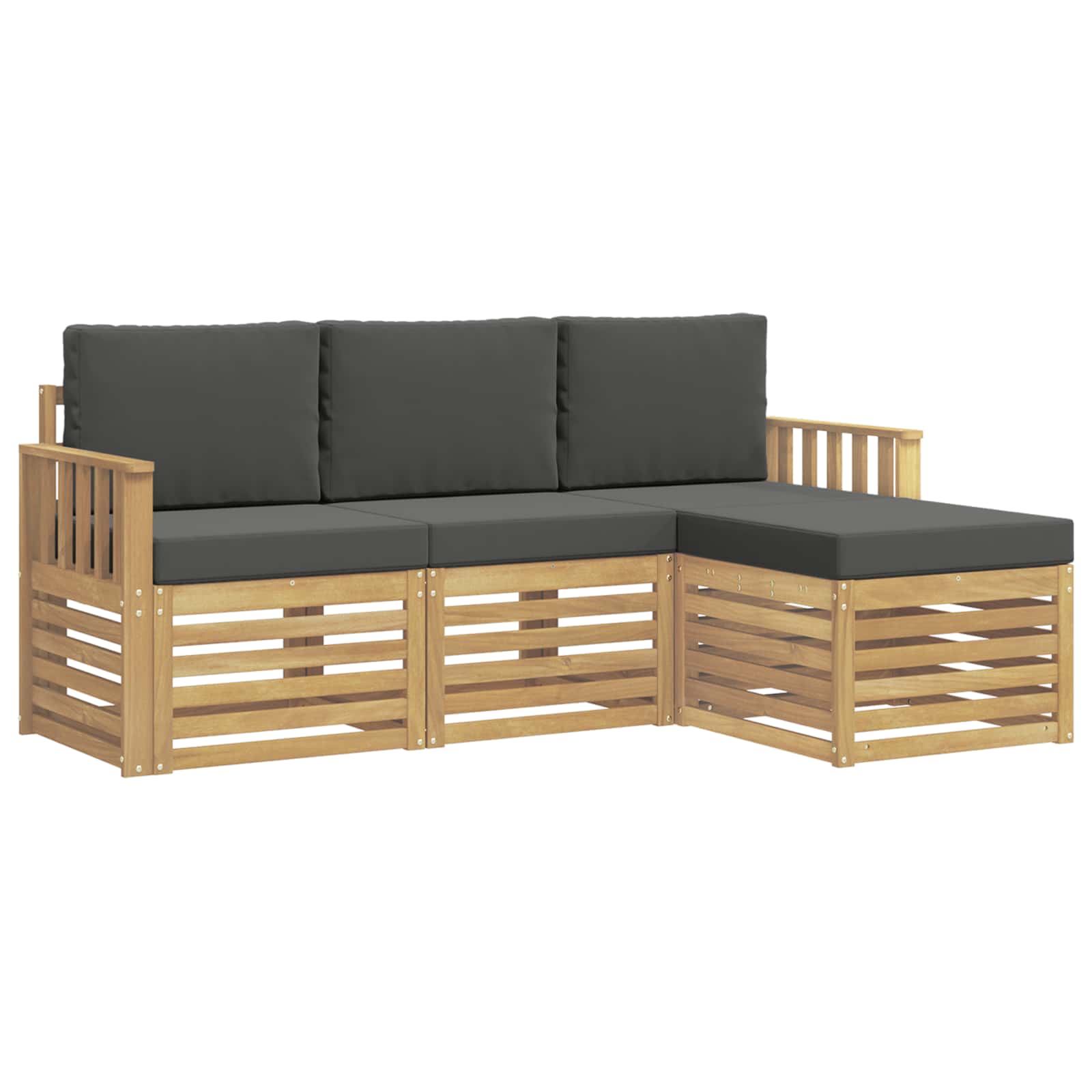 Set vanjskih sofa 4 pcs Bijela i antracit 189,5 x 122,5 x 73 cm