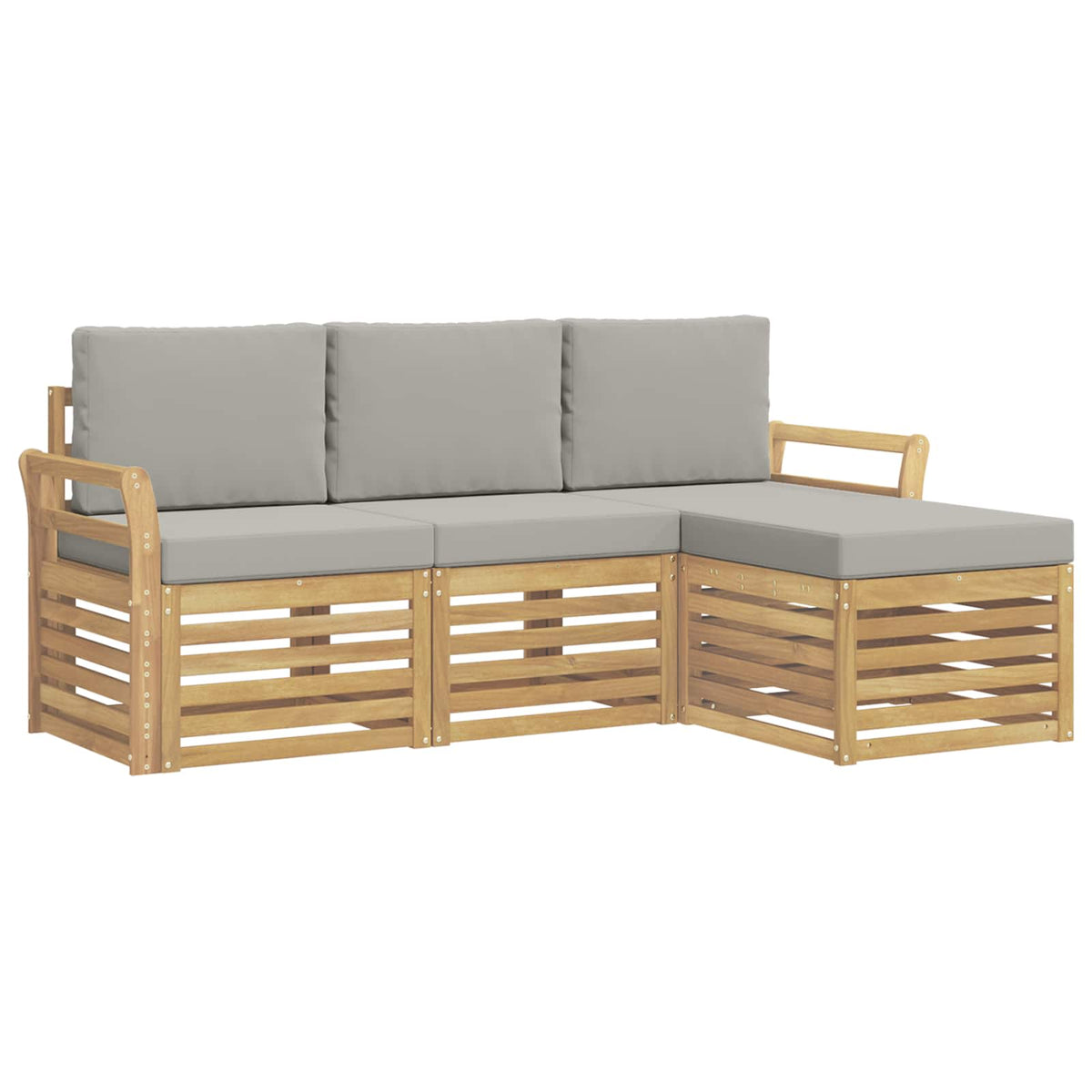 Set vanjskih sofa 4 pcs Bijela i svjetlosiva