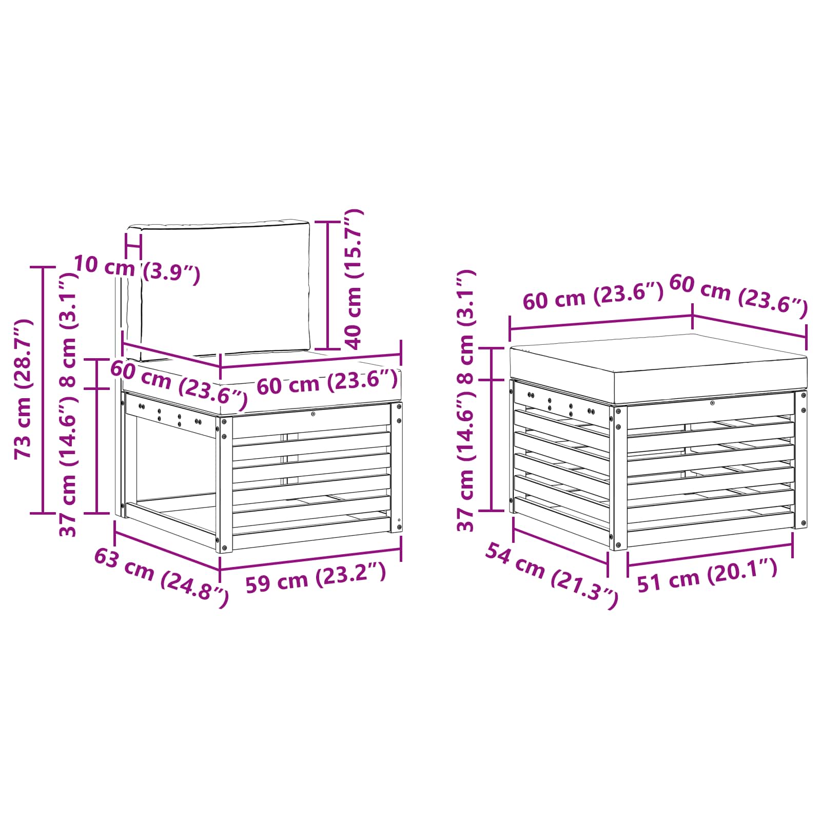 Set vanjskih sofa 4 pcs Bijela i antracit 193,5 x 122,5 x 73 cm